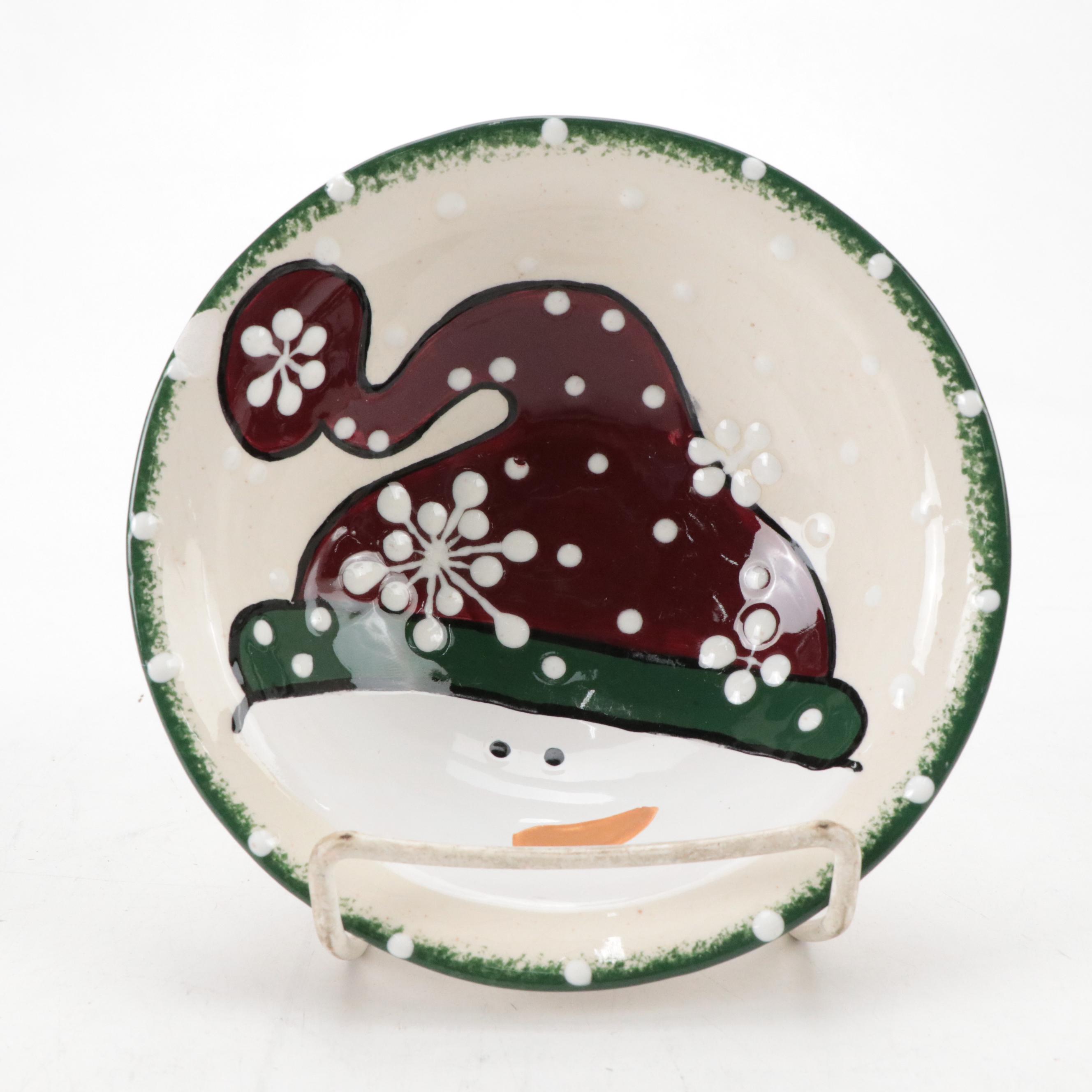 Expressly Yours Pottery Ceramic Snowman Bowls