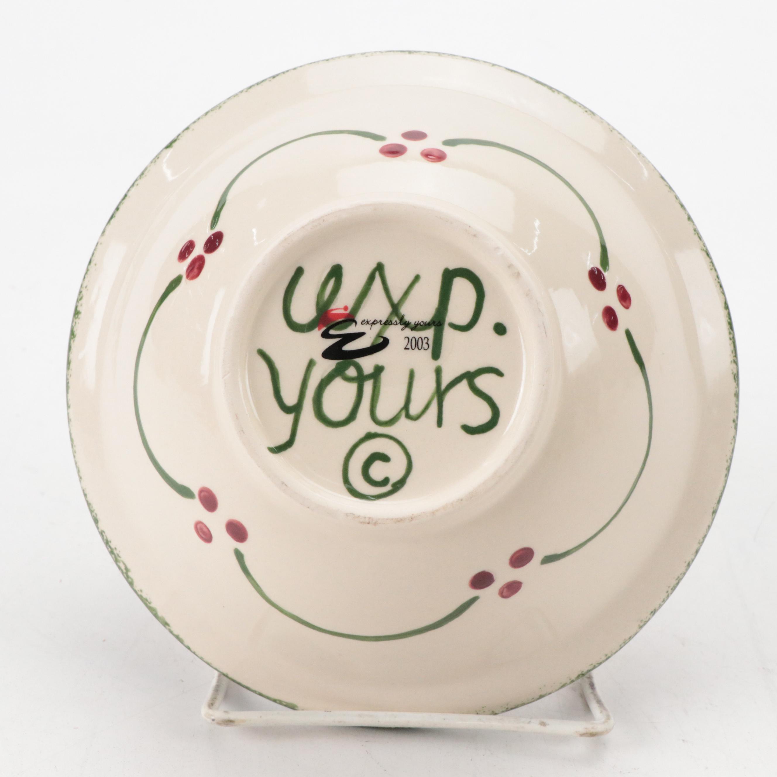 Expressly Yours Pottery Ceramic Snowman Bowls