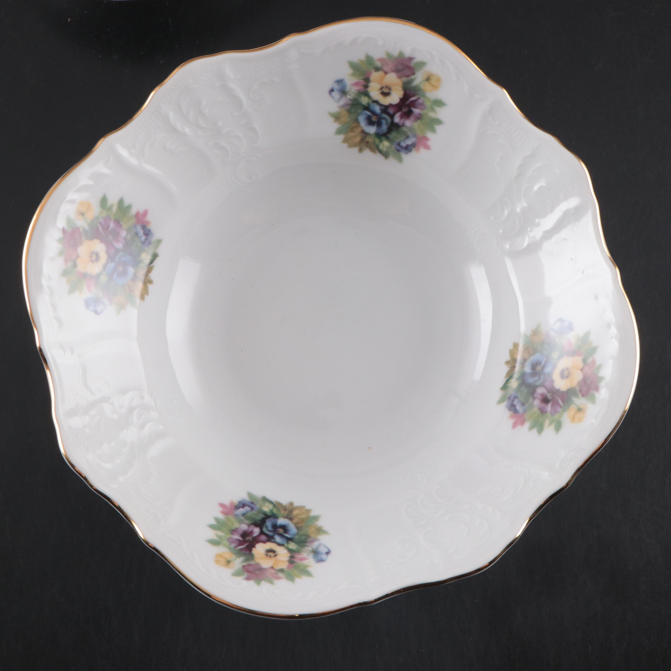 After Gaston Bonfils Empire China Porcelain Serving Bowl with Other Bowls
