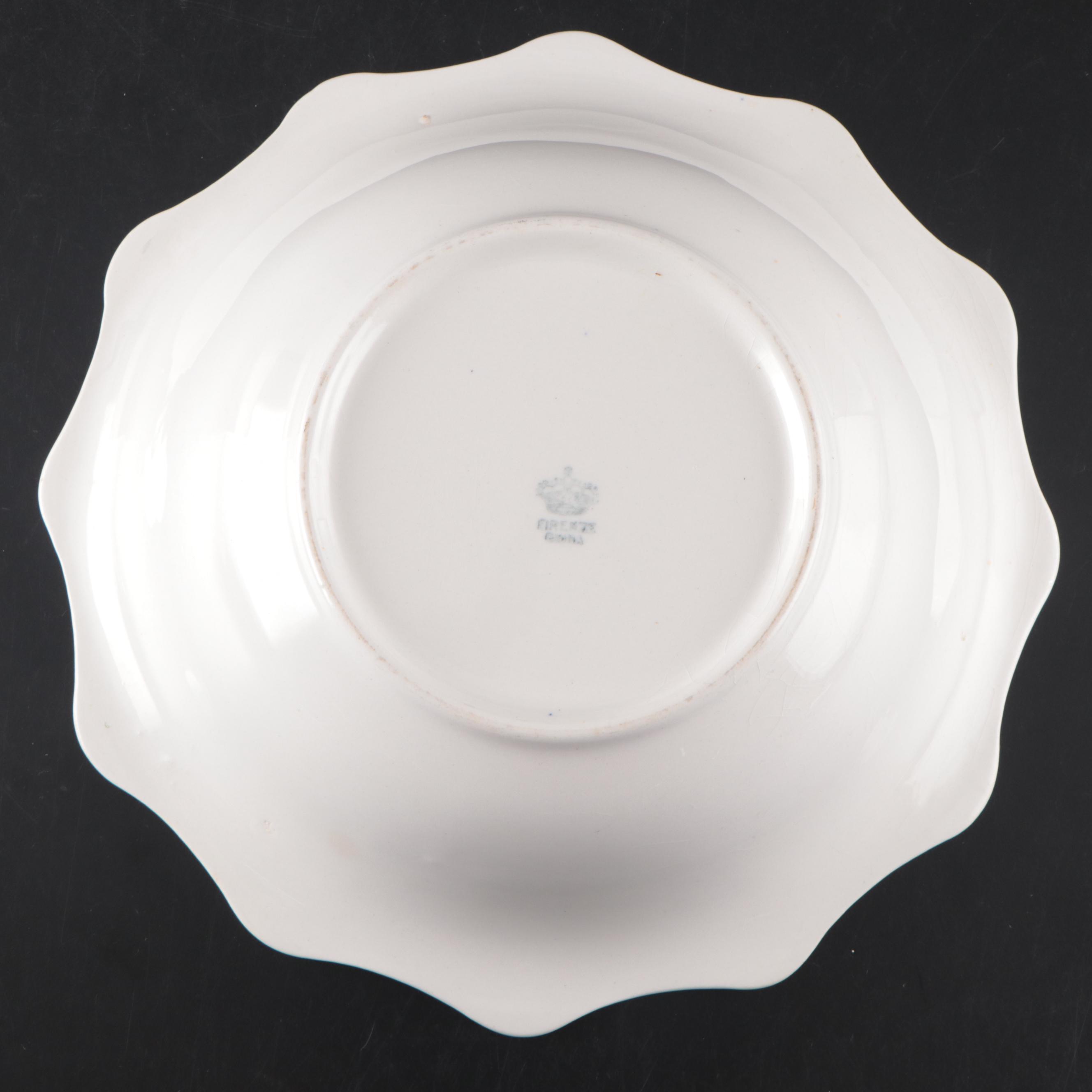 After Gaston Bonfils Empire China Porcelain Serving Bowl with Other Bowls