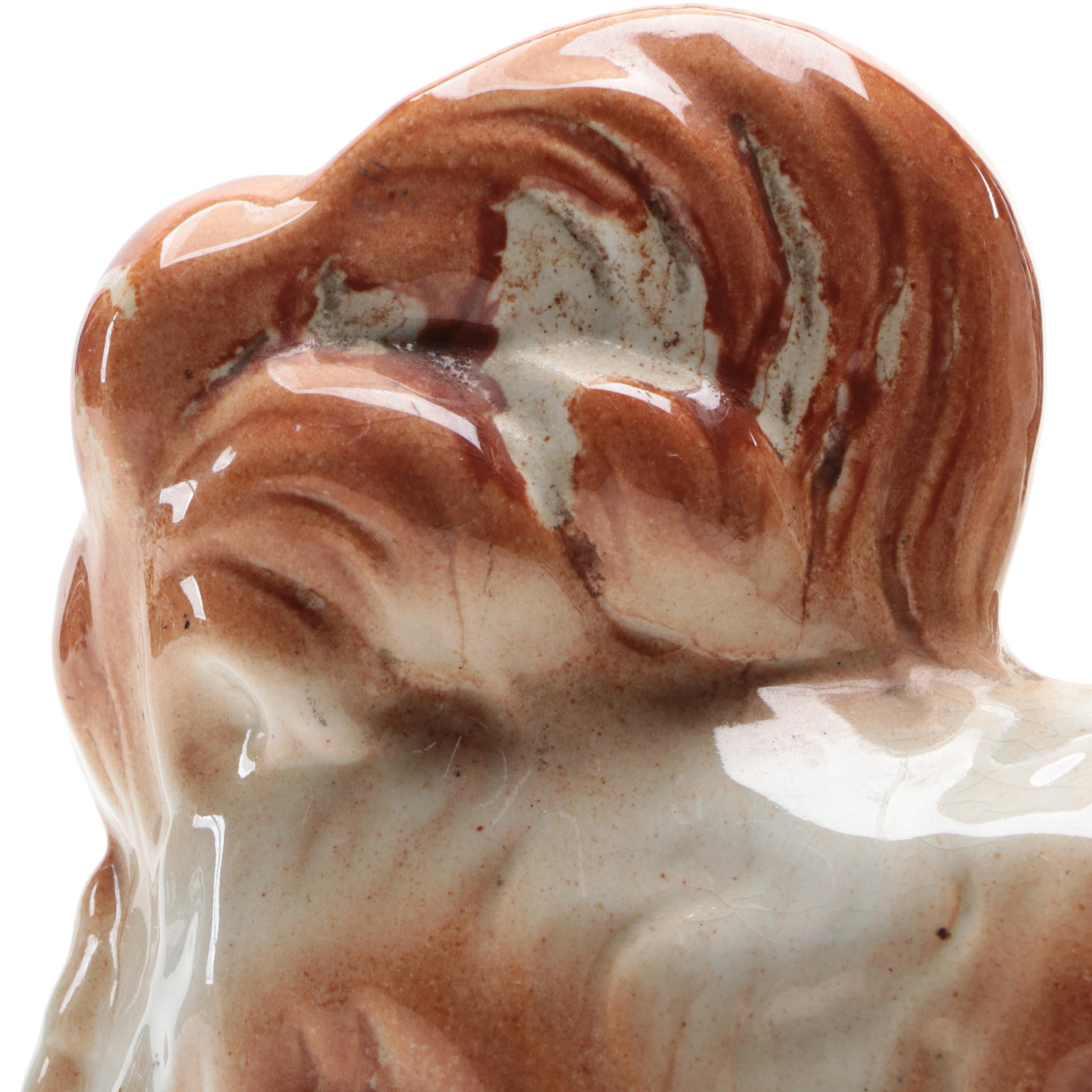 Staffordshire Ceramic Pekingese Dog Figurine, Late 19th-Early 20th C.