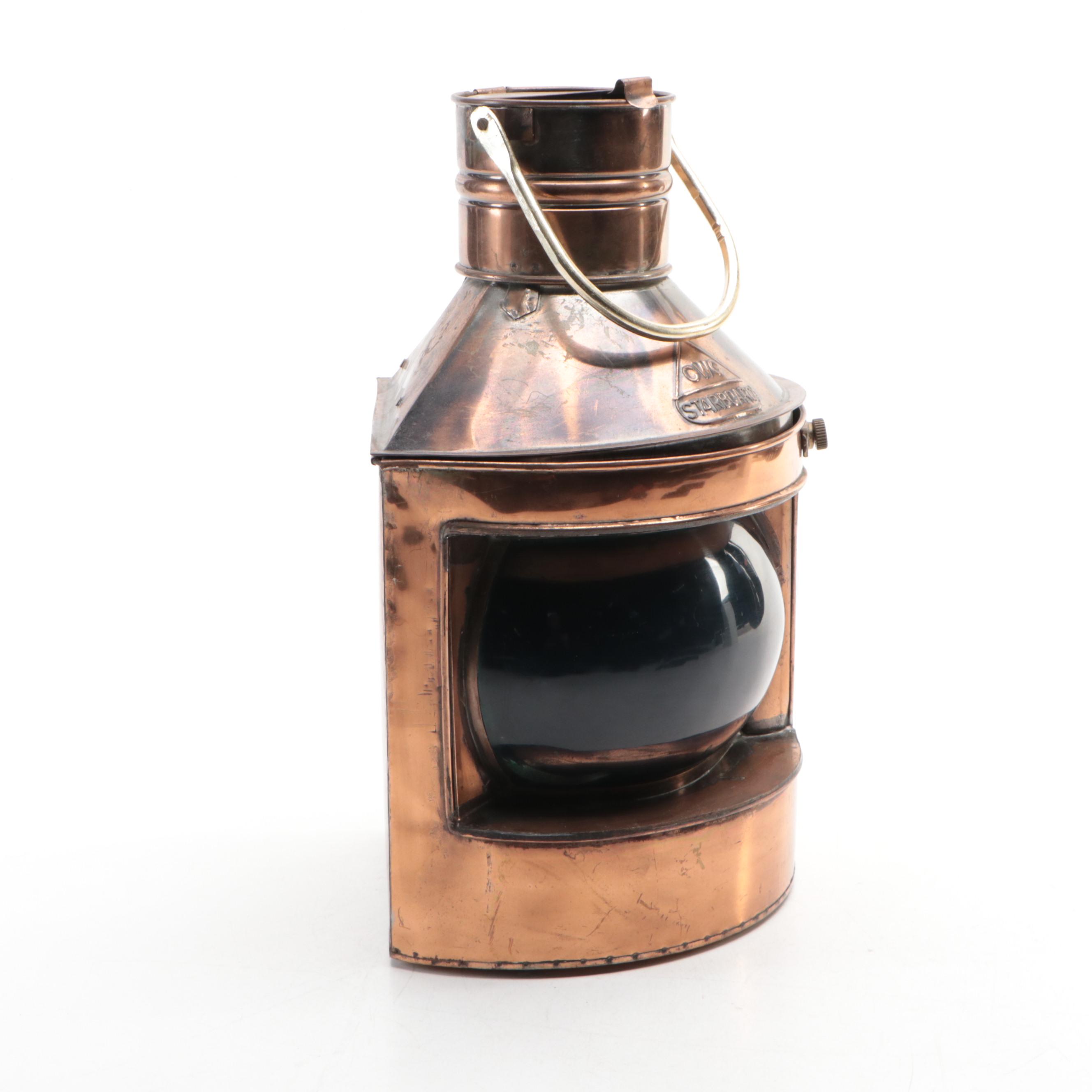 CWC Copper Marine Starboard Signal Oil Lamp