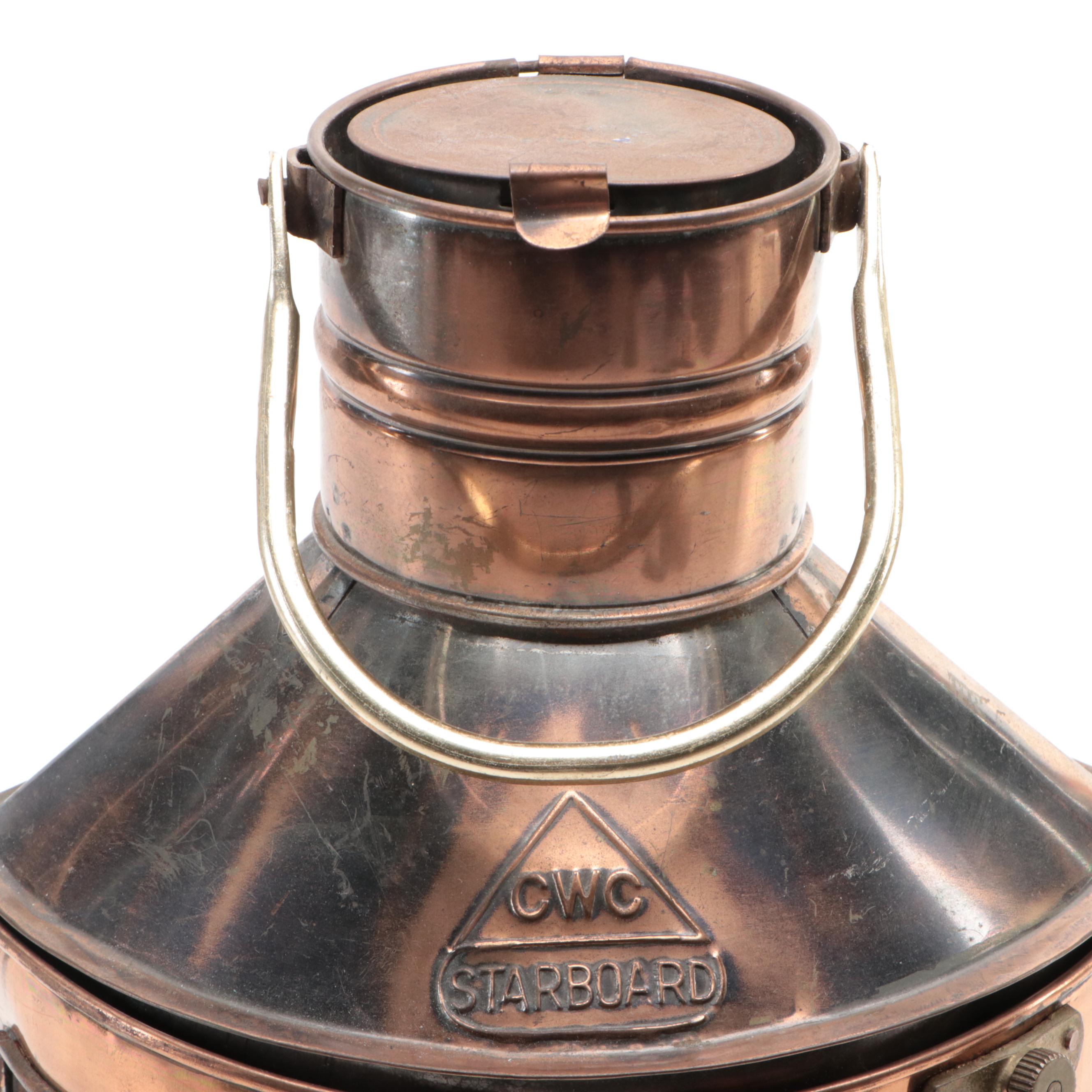 CWC Copper Marine Starboard Signal Oil Lamp
