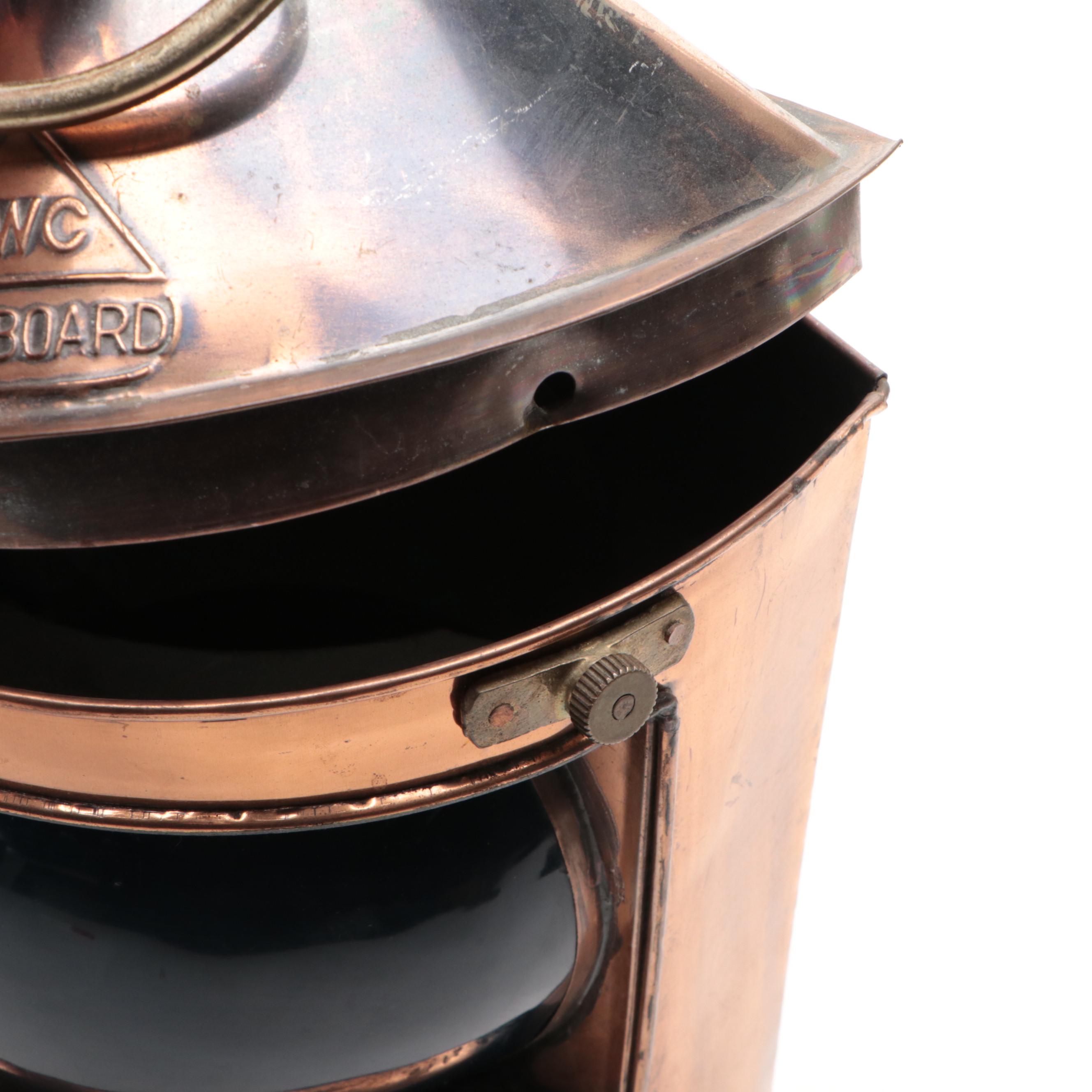 CWC Copper Marine Starboard Signal Oil Lamp
