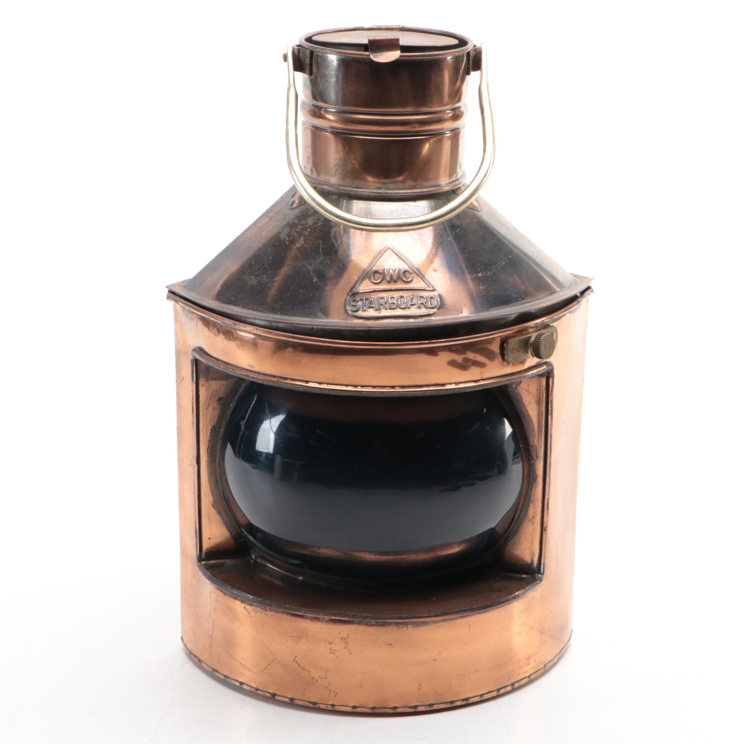 CWC Copper Marine Starboard Signal Oil Lamp