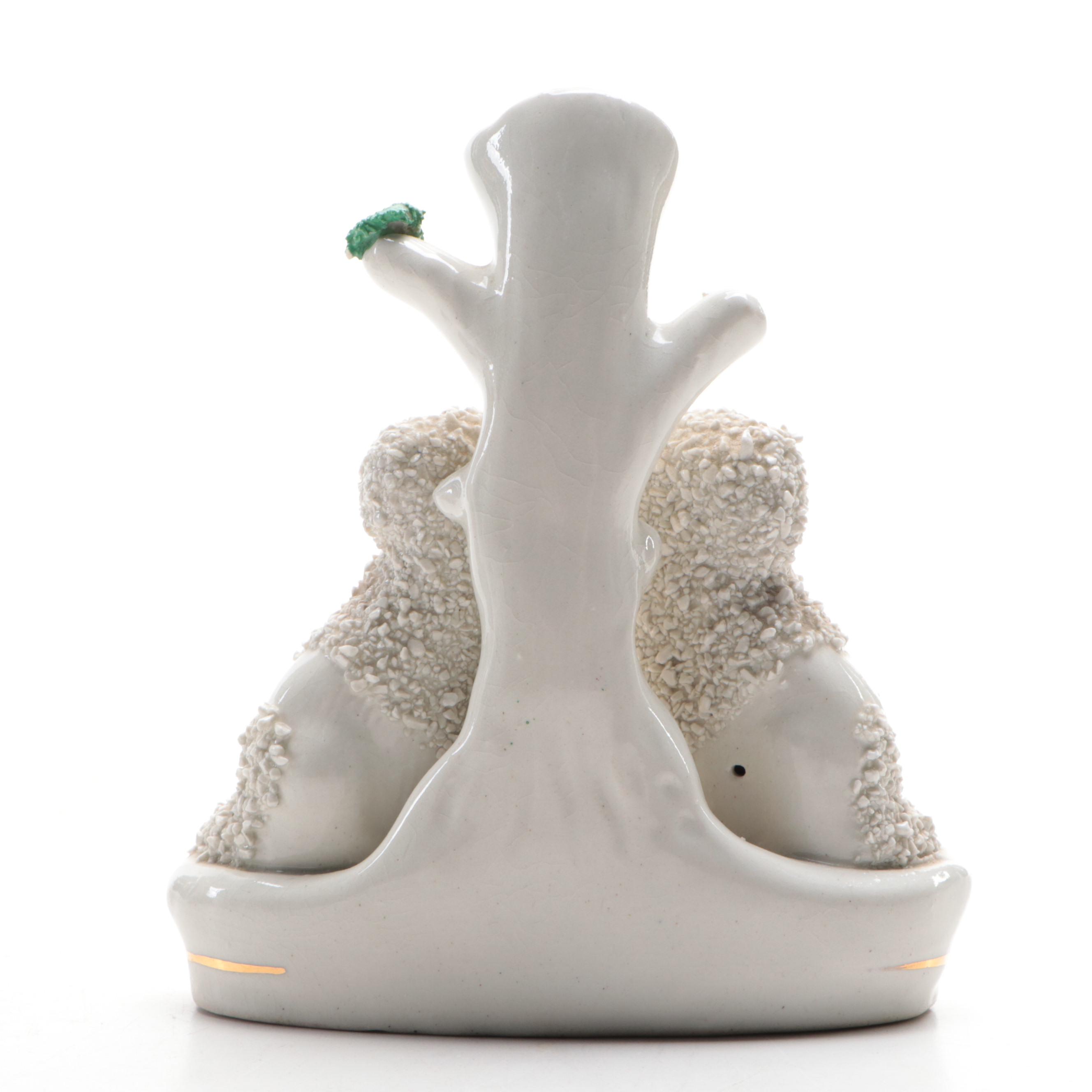 Staffordshire Porcelain Poodles Spill Vase