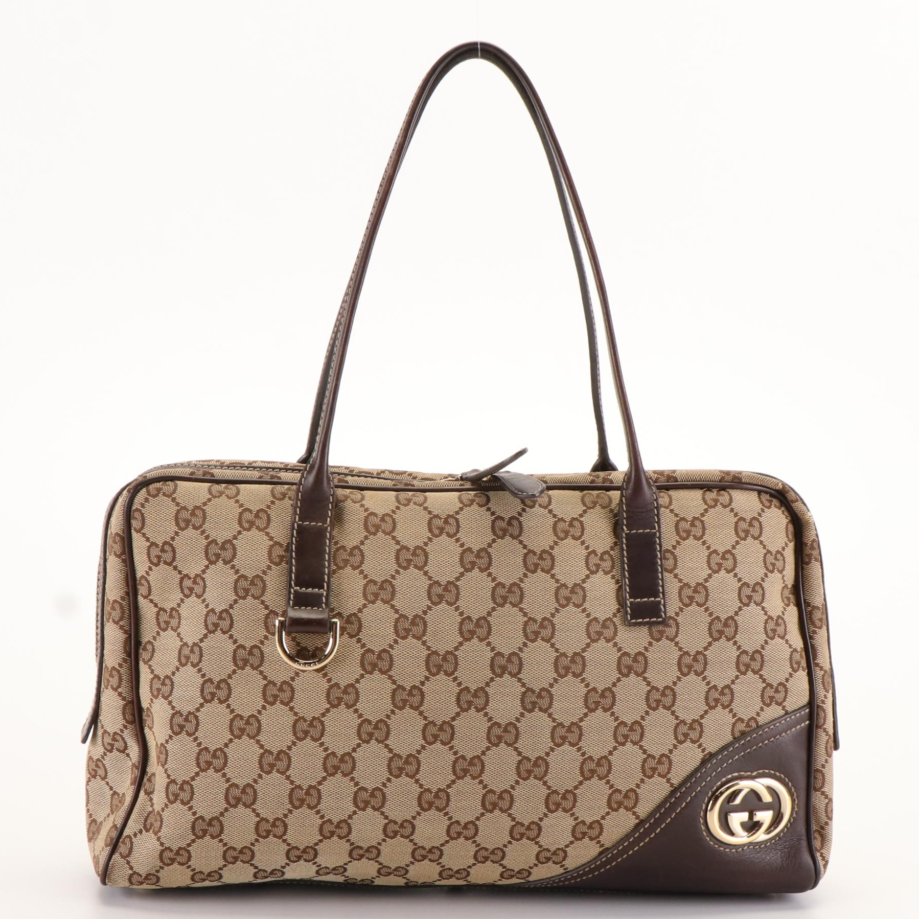Gucci GG Canvas New Britt Boston Tote Bag