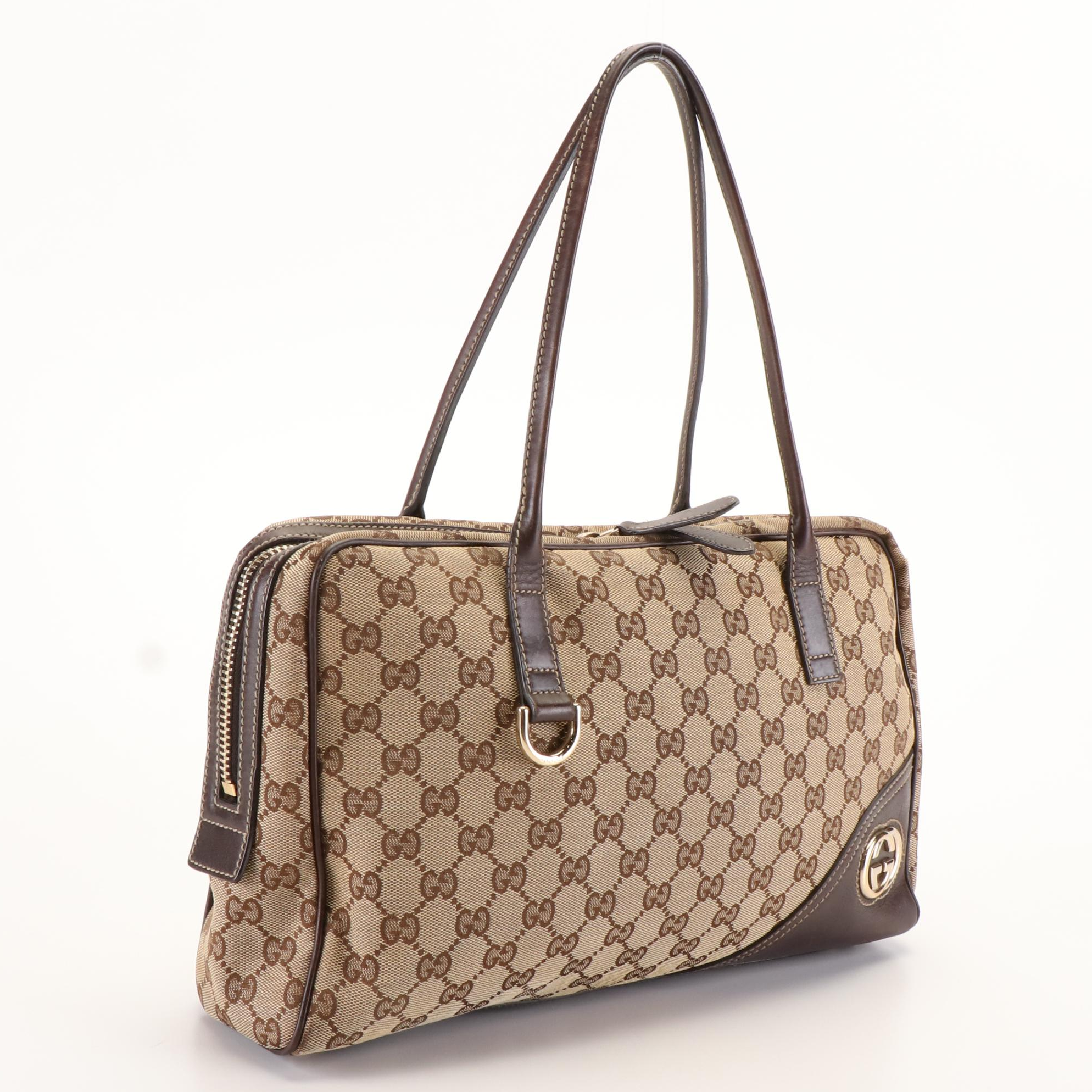 Gucci GG Canvas New Britt Boston Tote Bag