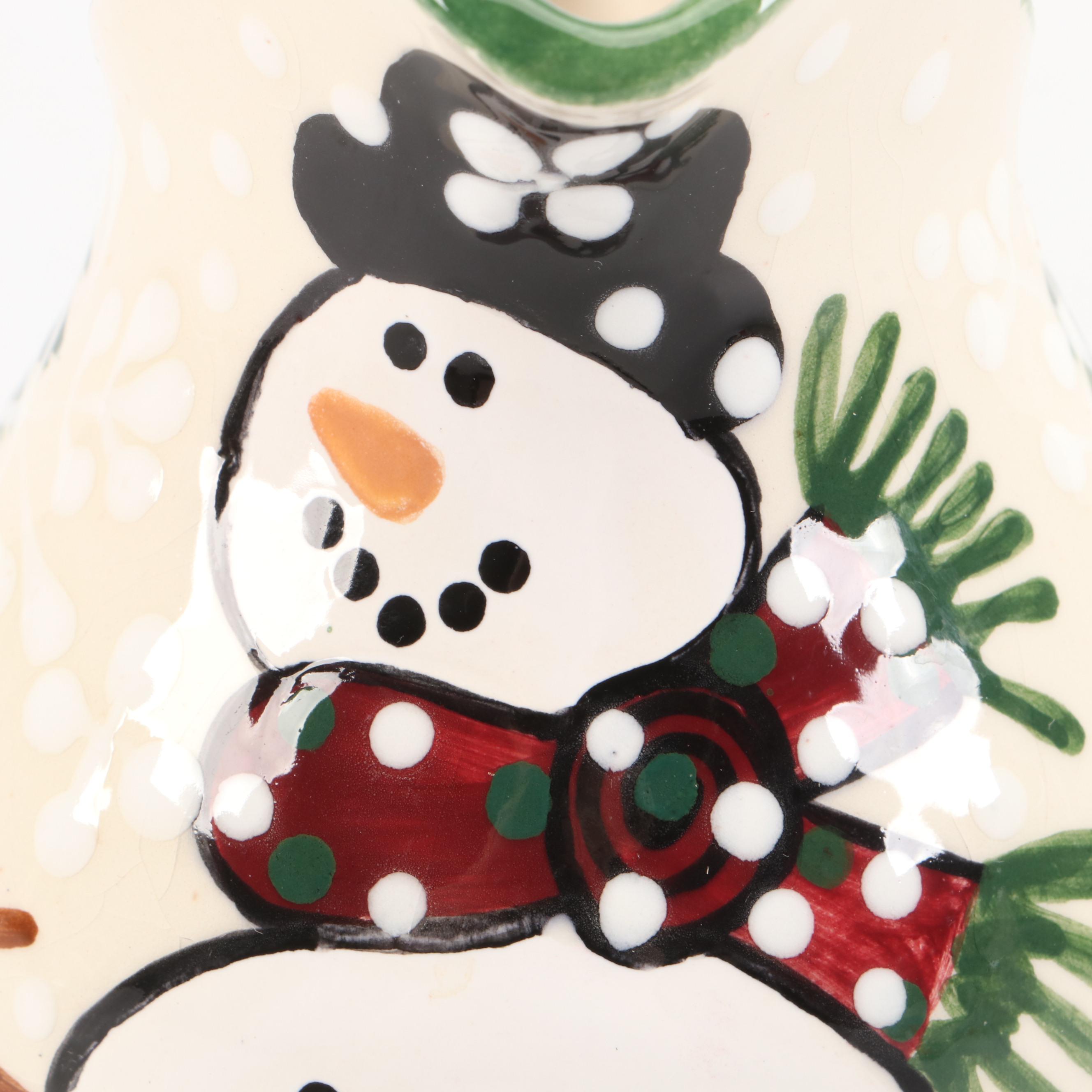 Expressly Yours Pottery Ceramic Snowman Pitchers