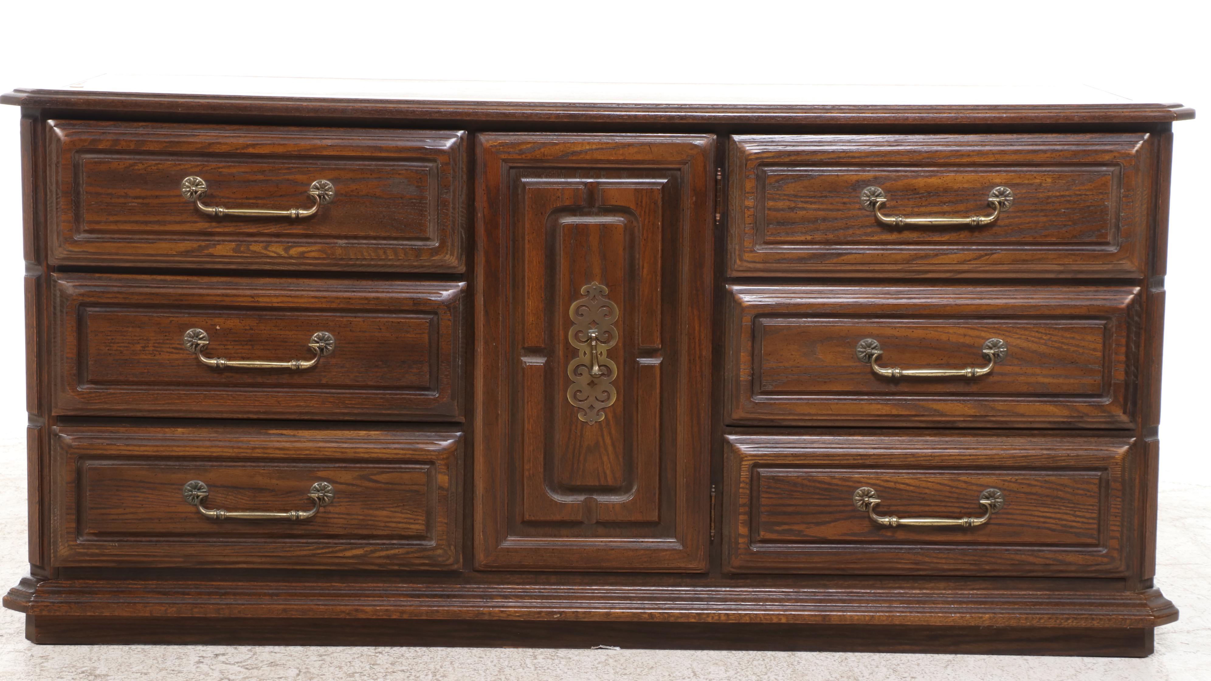 C.R. Atkin Co. Colonial Revival Style Walnut Dresser, Mid to Late 20th Century