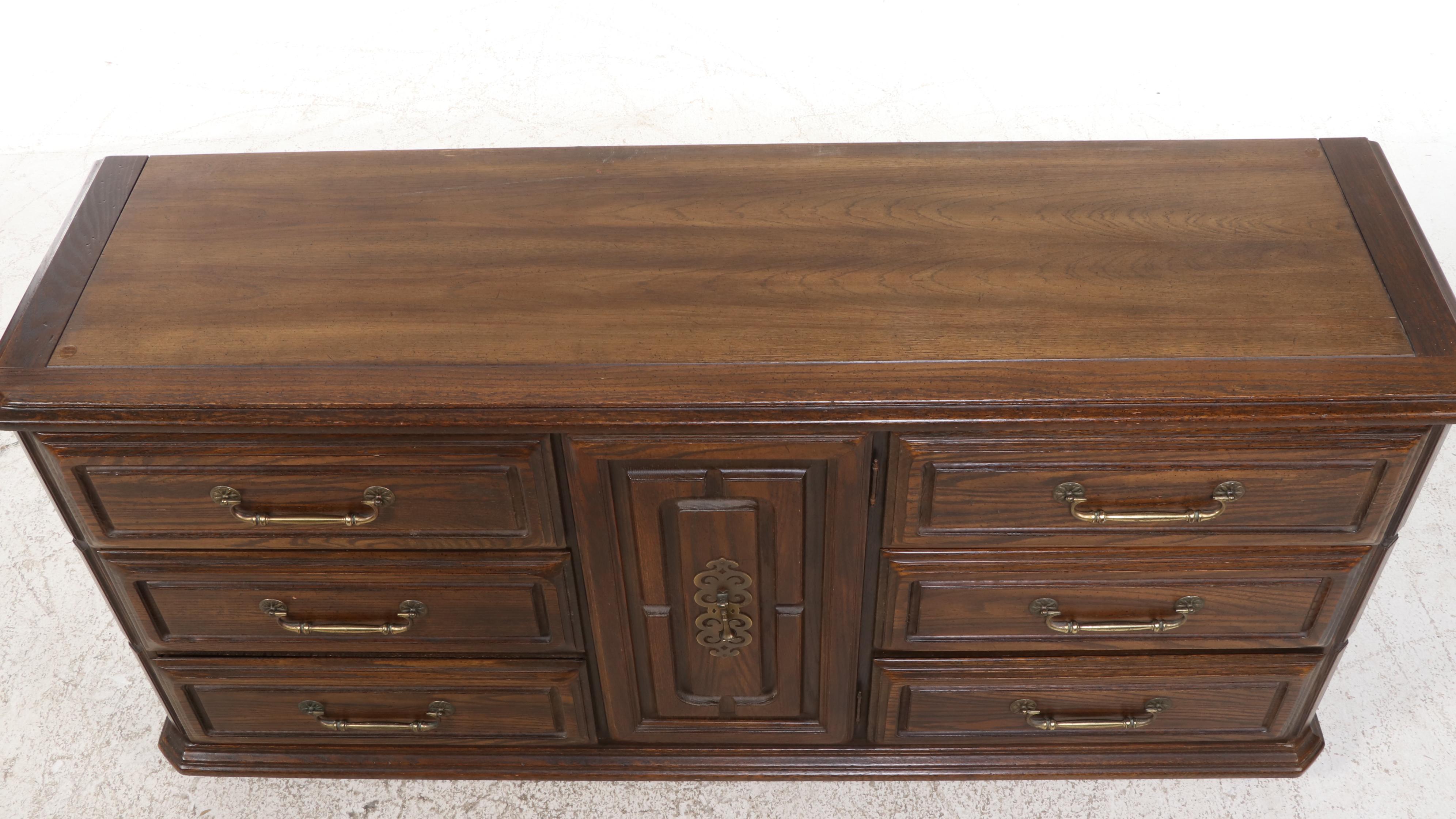 C.R. Atkin Co. Colonial Revival Style Walnut Dresser, Mid to Late 20th Century
