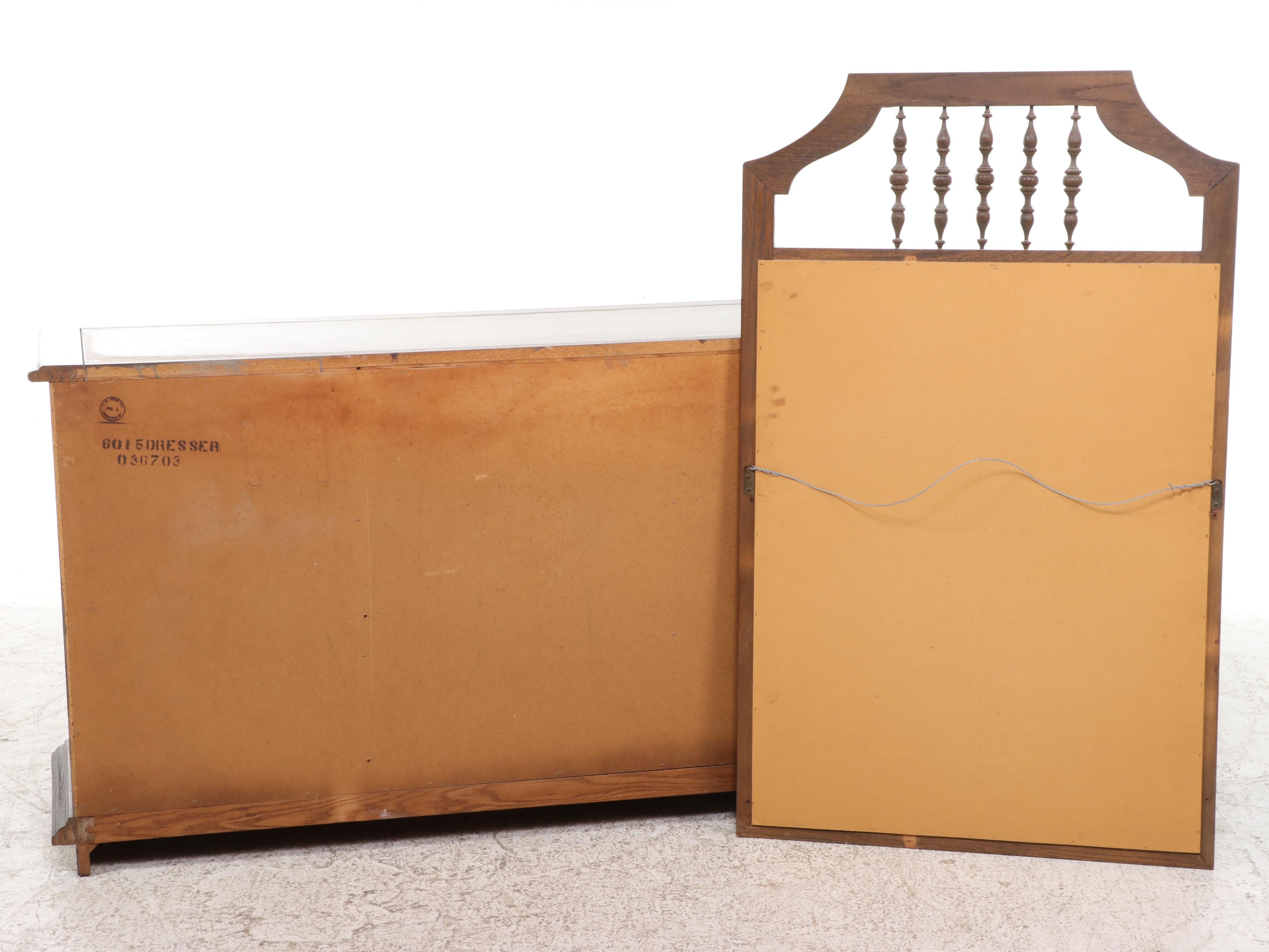 C.R. Atkin Co. Colonial Revival Style Walnut Dresser, Mid to Late 20th Century