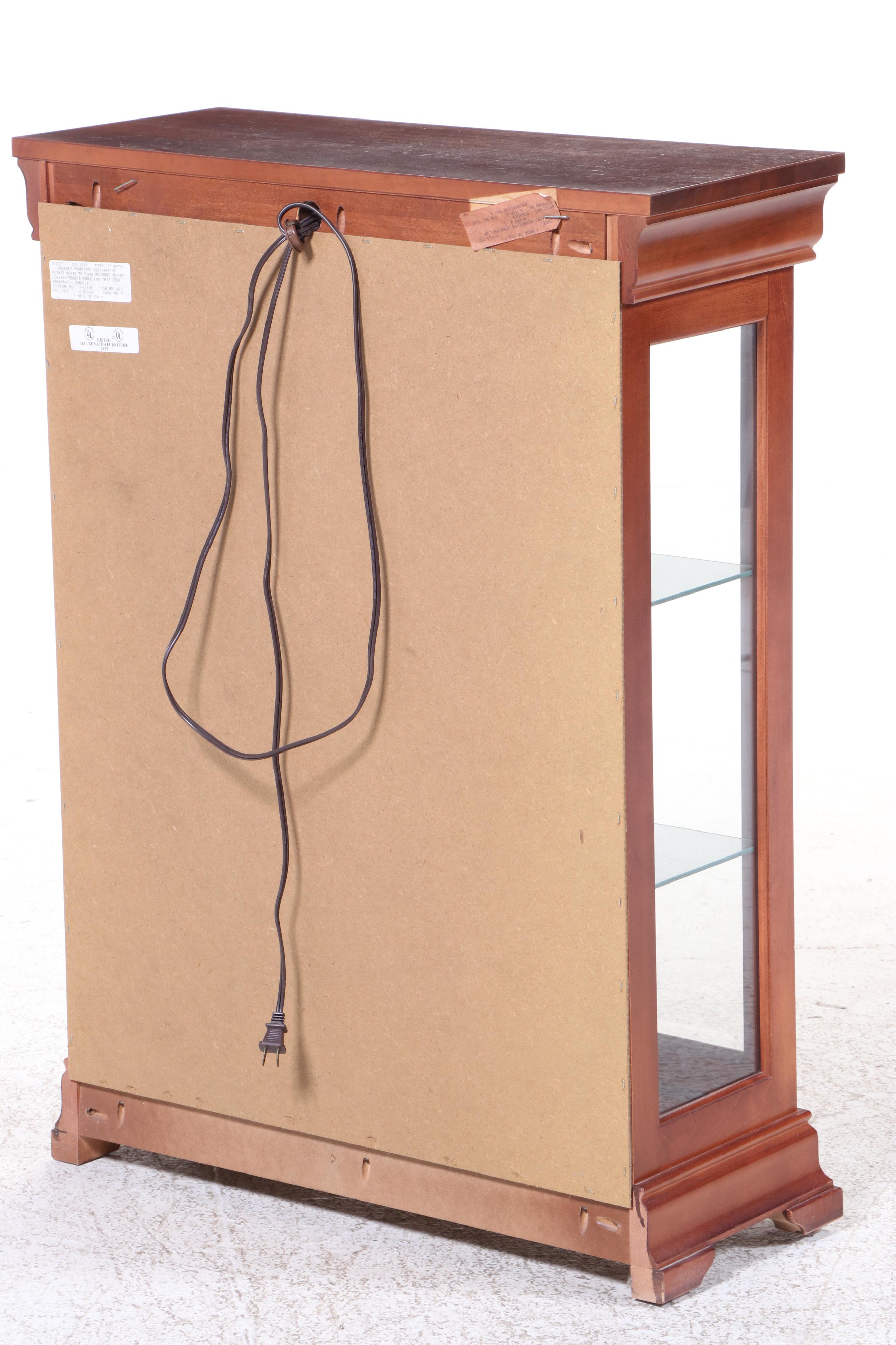 Pulaski Furniture Louis Philippe Style Cherrywood-Stained Display Cabinet