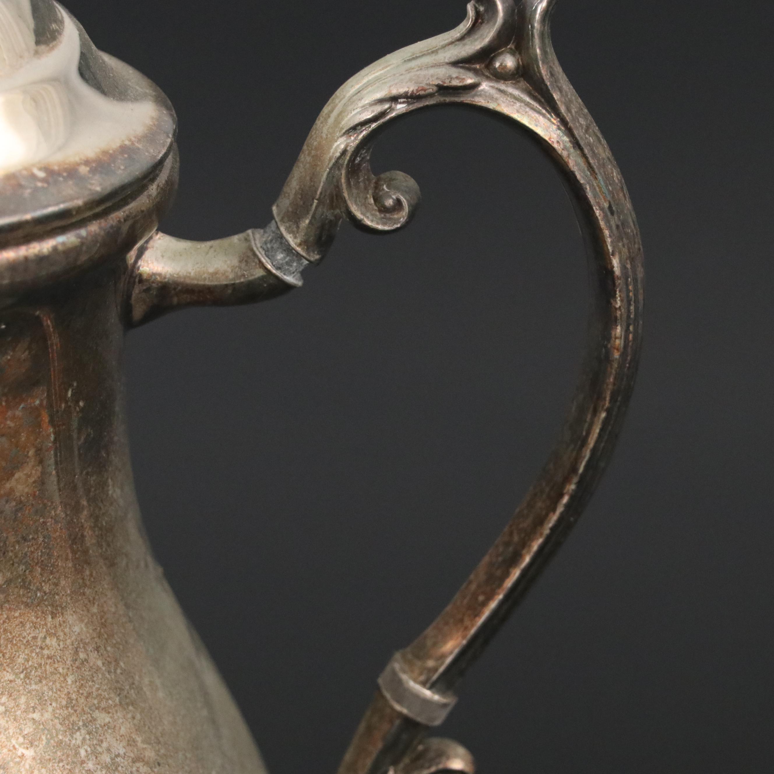 Oneida Silver Plate Footed Tray with Rogers Silver Plate Samovar