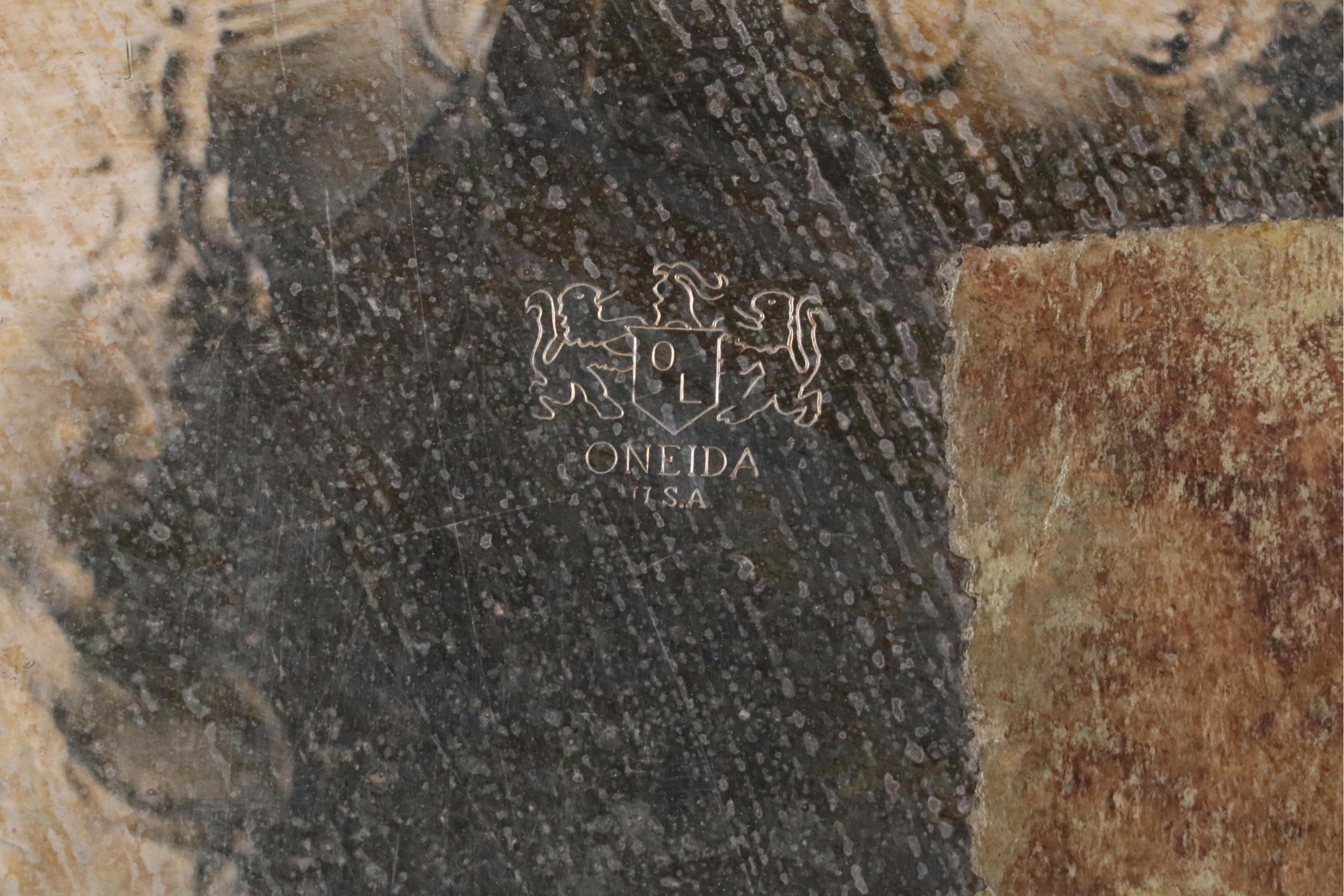 Oneida Silver Plate Footed Tray with Rogers Silver Plate Samovar