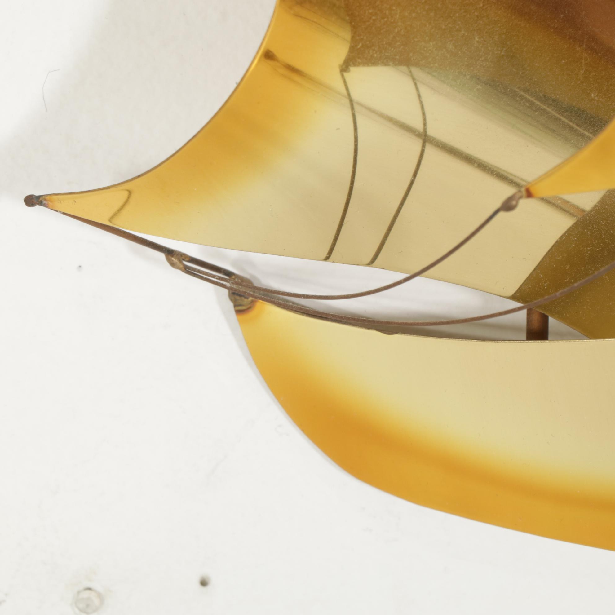 John DeMott Mid Century Modern Brass Sailing Ship Wall Decoration