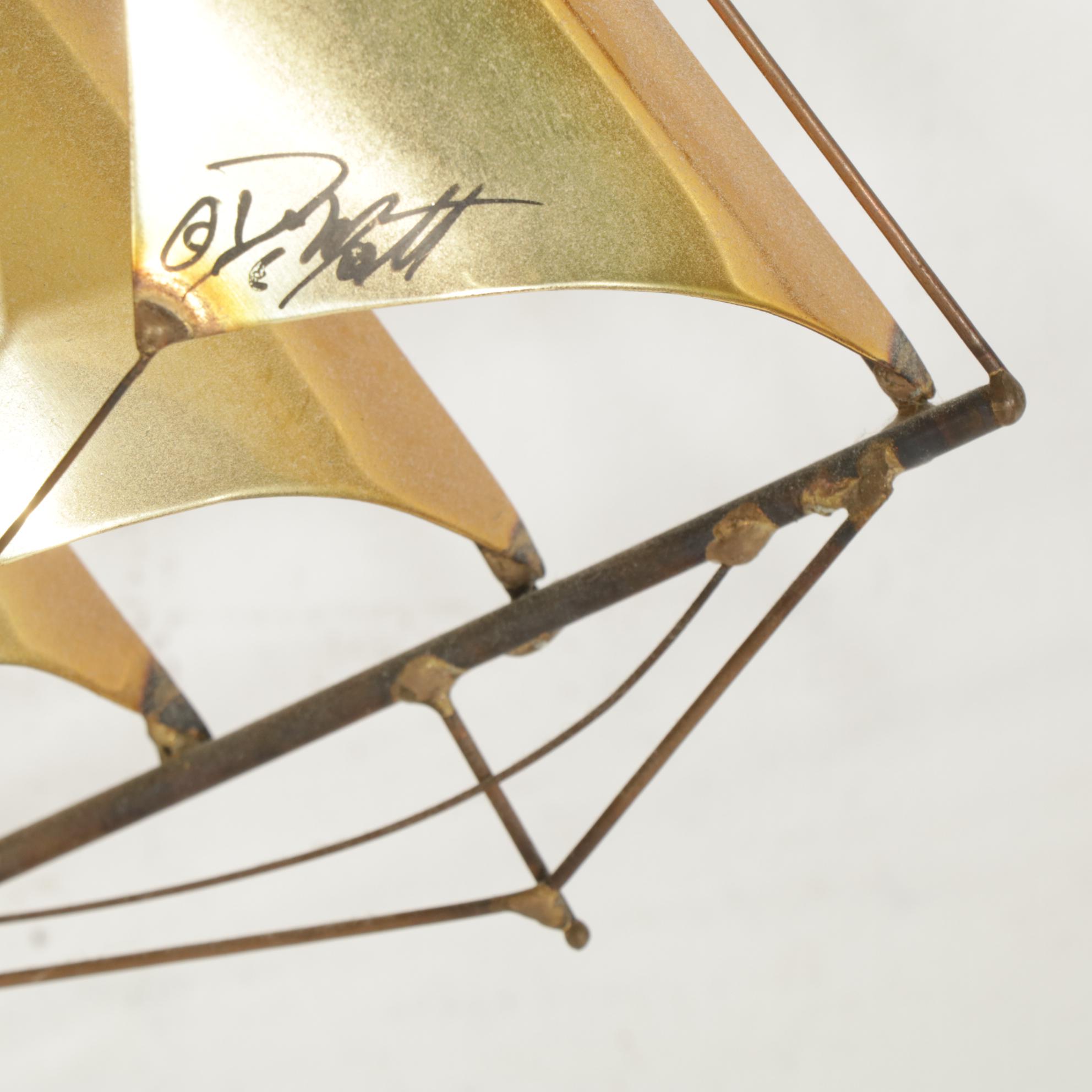 John DeMott Mid Century Modern Brass Sailing Ship Wall Decoration