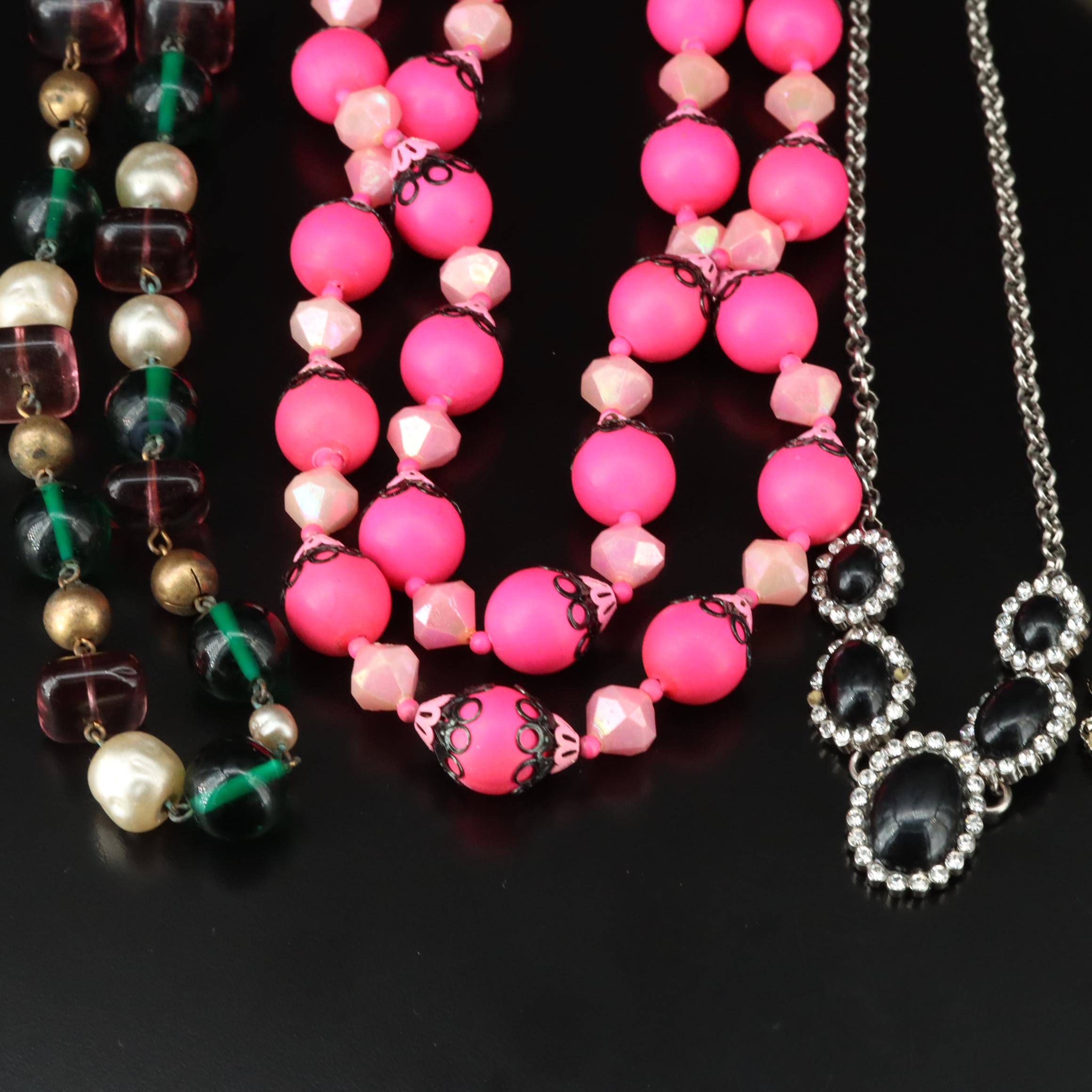 Necklaces Including White & Davis Bangle, Rhinestones and Black Onyx