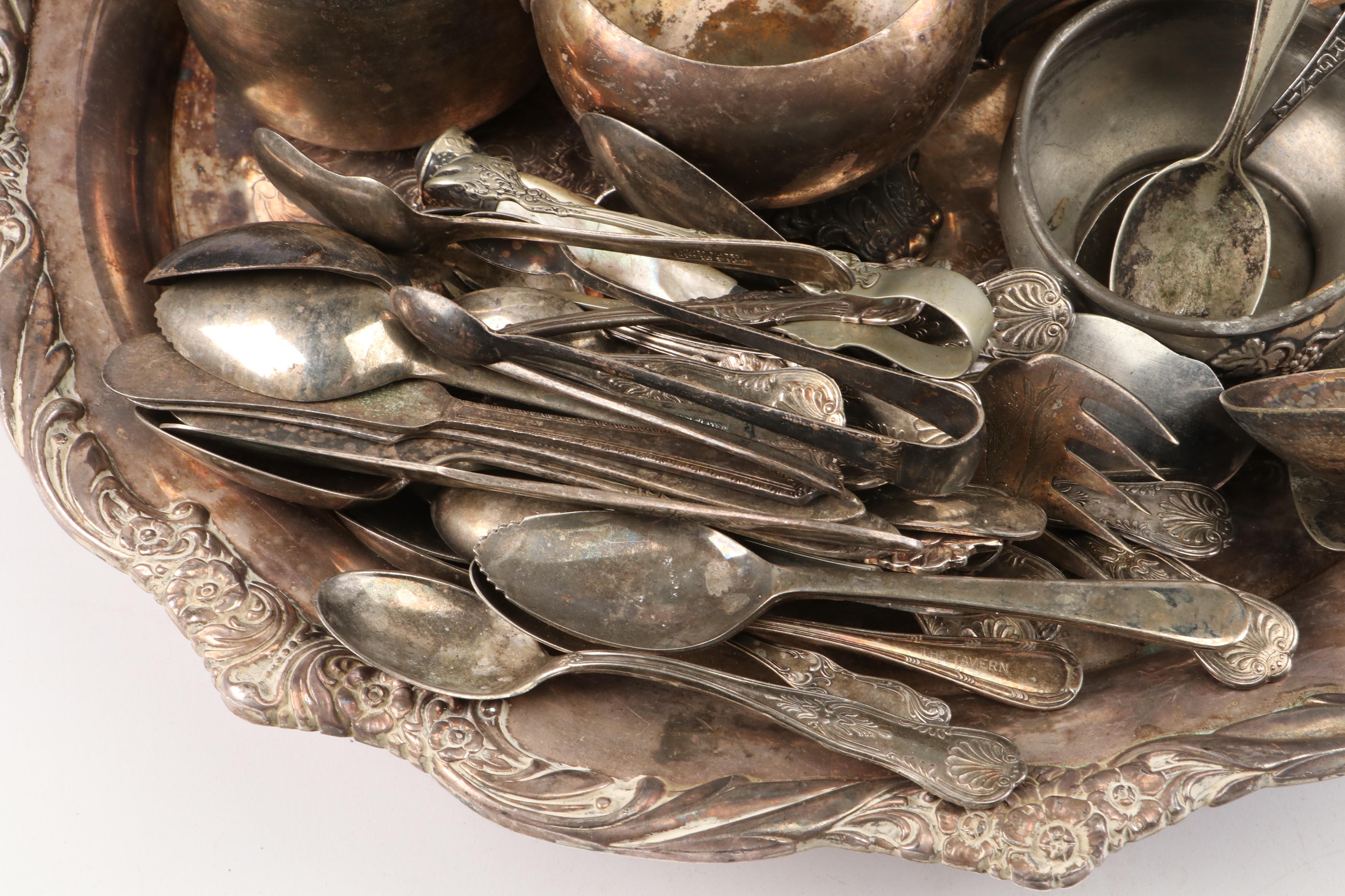 James Simpson Aesthetic Movement Pitcher with Silver Plate and Metal Collection