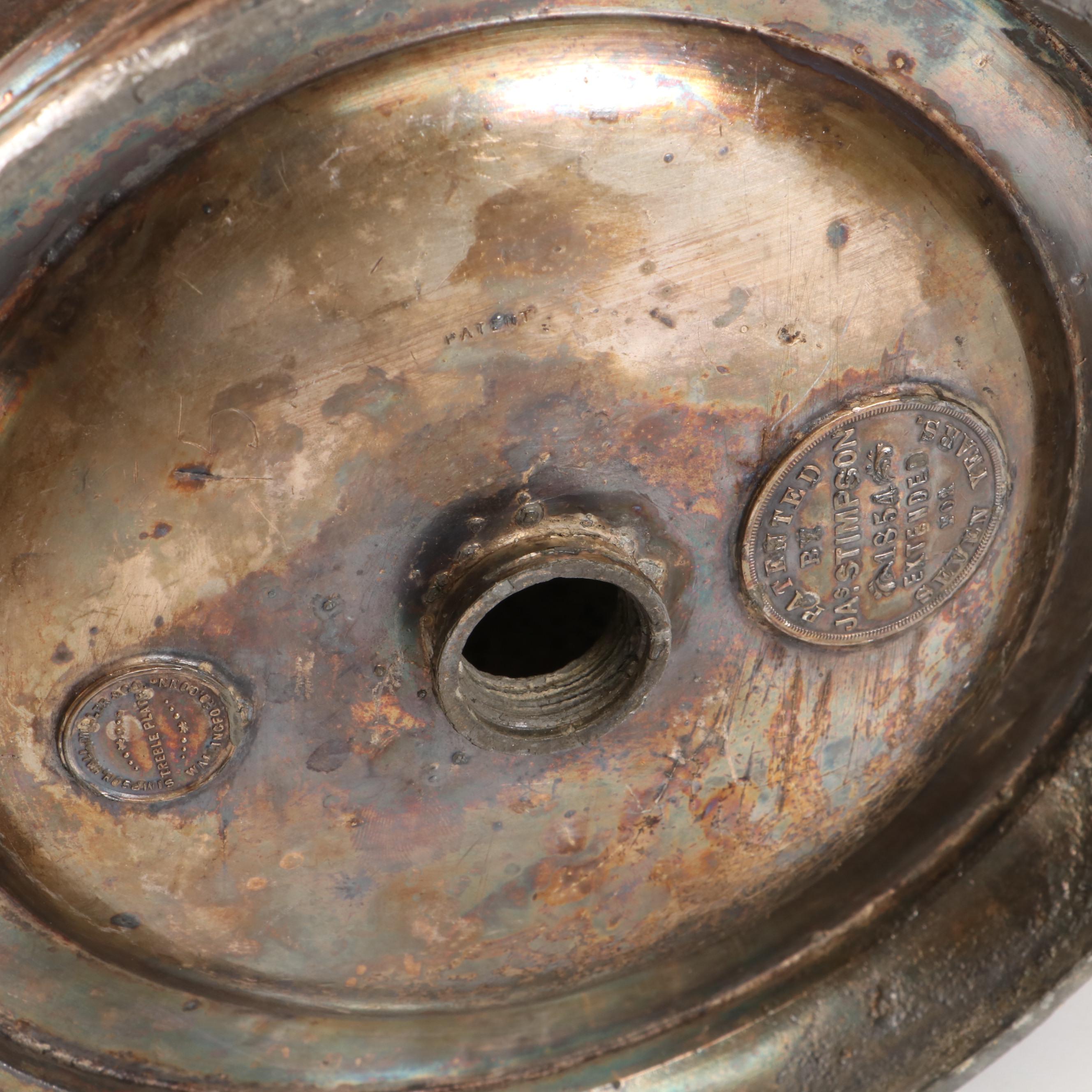 James Simpson Aesthetic Movement Pitcher with Silver Plate and Metal Collection