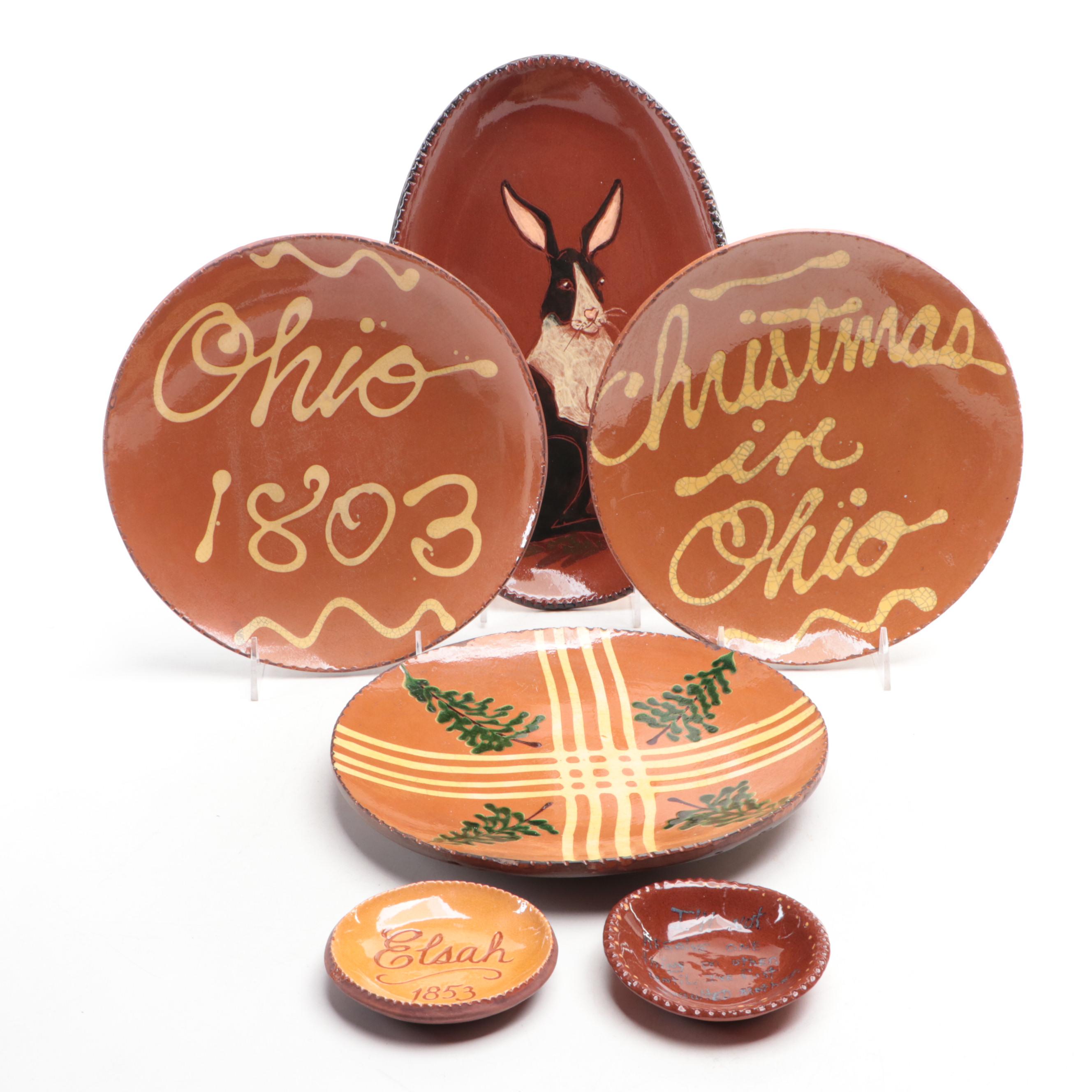 Turtle Creek Pottery, Cabin Craft by Cazan, Crocker & Springer Redware Decor