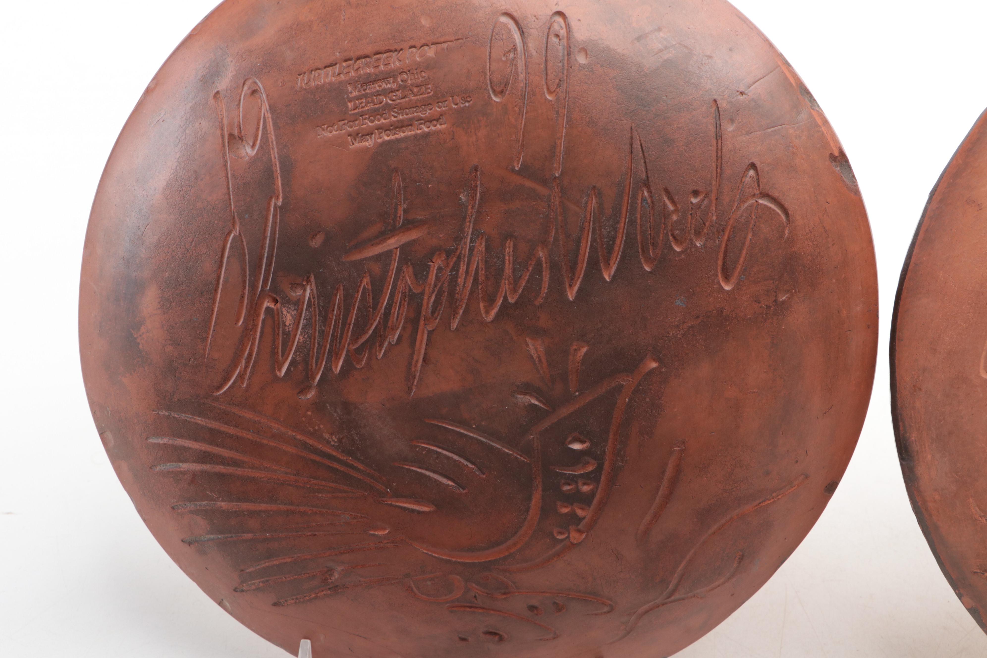 Turtle Creek Pottery, Cabin Craft by Cazan, Crocker & Springer Redware Decor