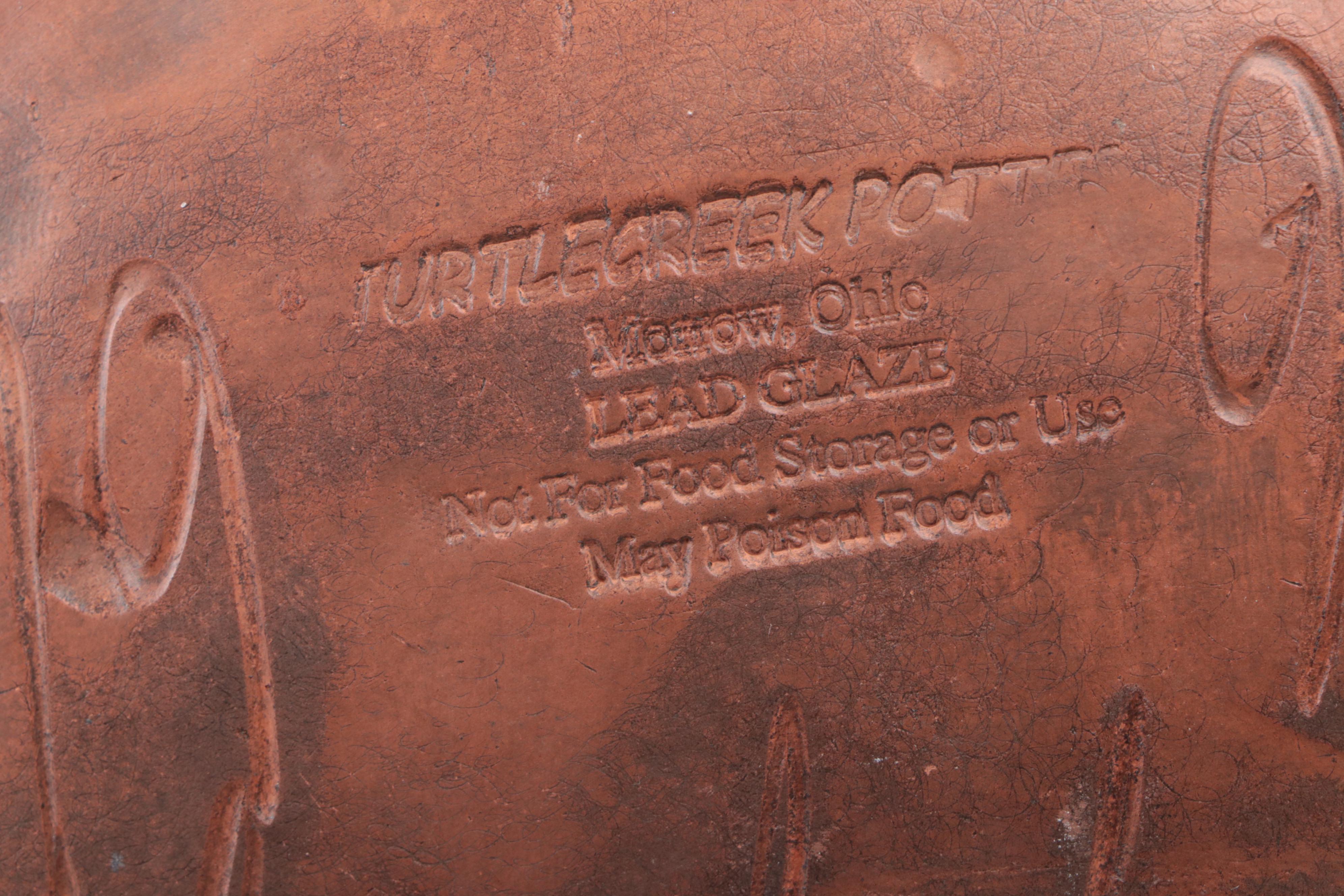 Turtle Creek Pottery, Cabin Craft by Cazan, Crocker & Springer Redware Decor