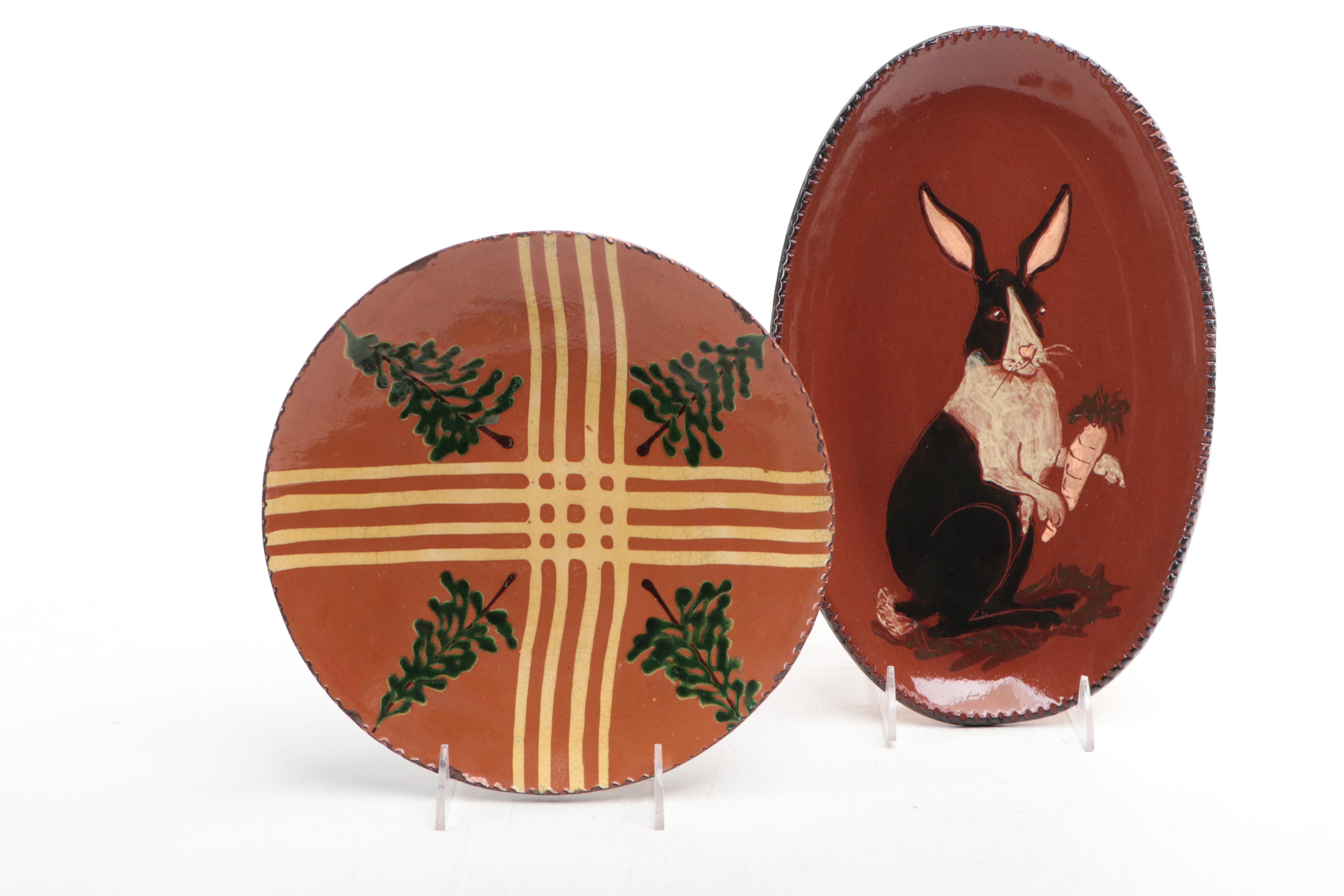 Turtle Creek Pottery, Cabin Craft by Cazan, Crocker & Springer Redware Decor