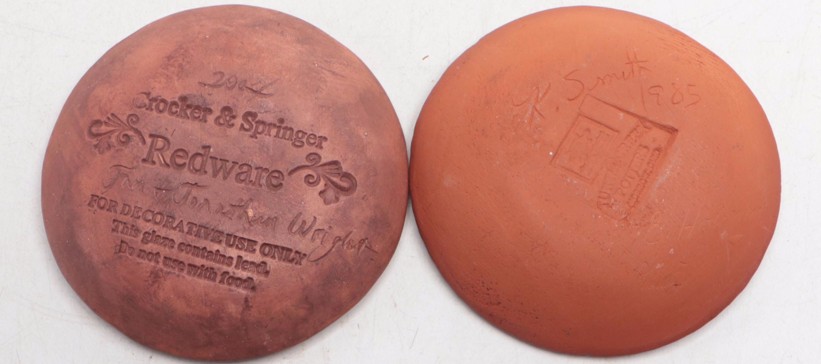 Turtle Creek Pottery, Cabin Craft by Cazan, Crocker & Springer Redware Decor