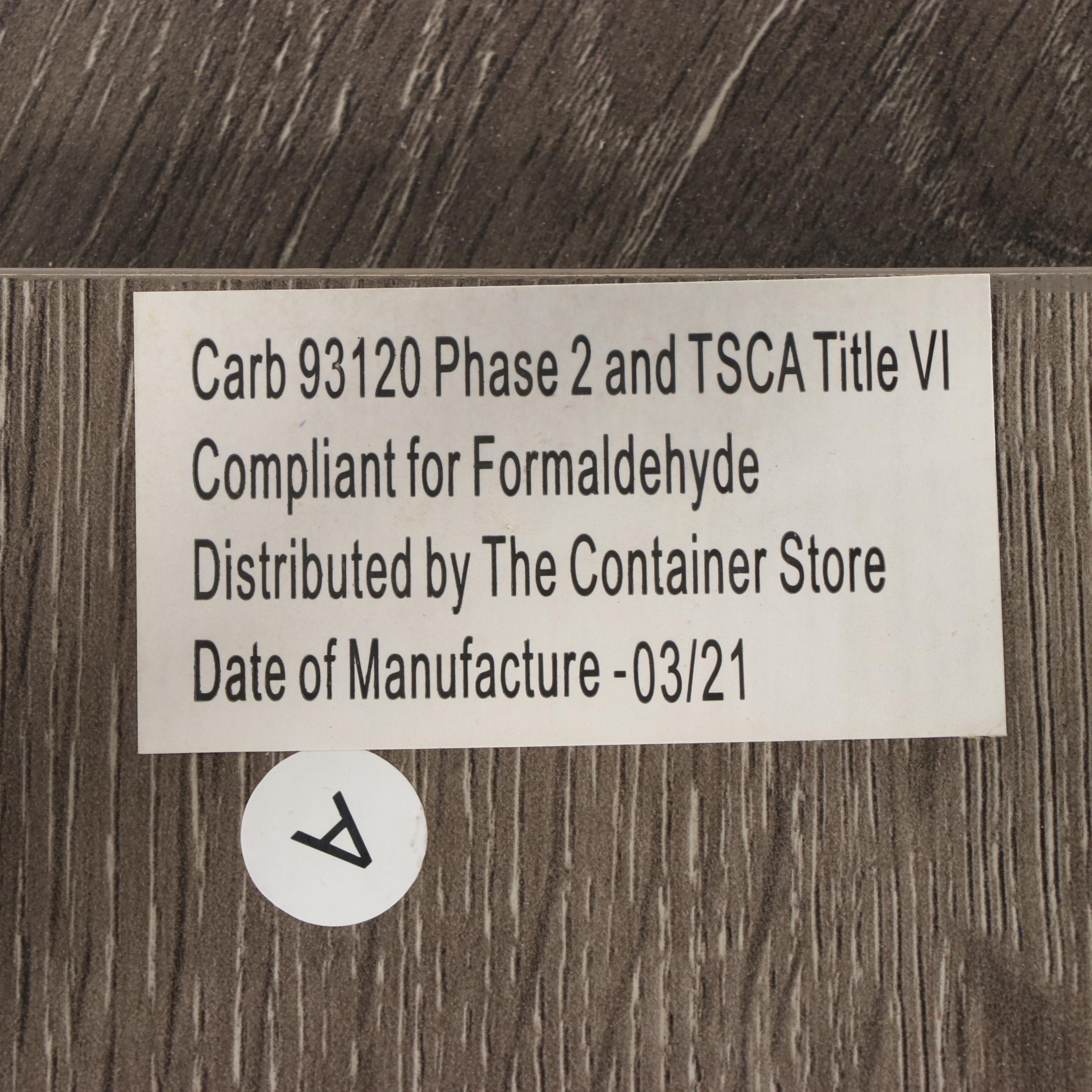 Pair of The Container Store Powder-Coated Metal & Oak-Grained Laminate C-Tables