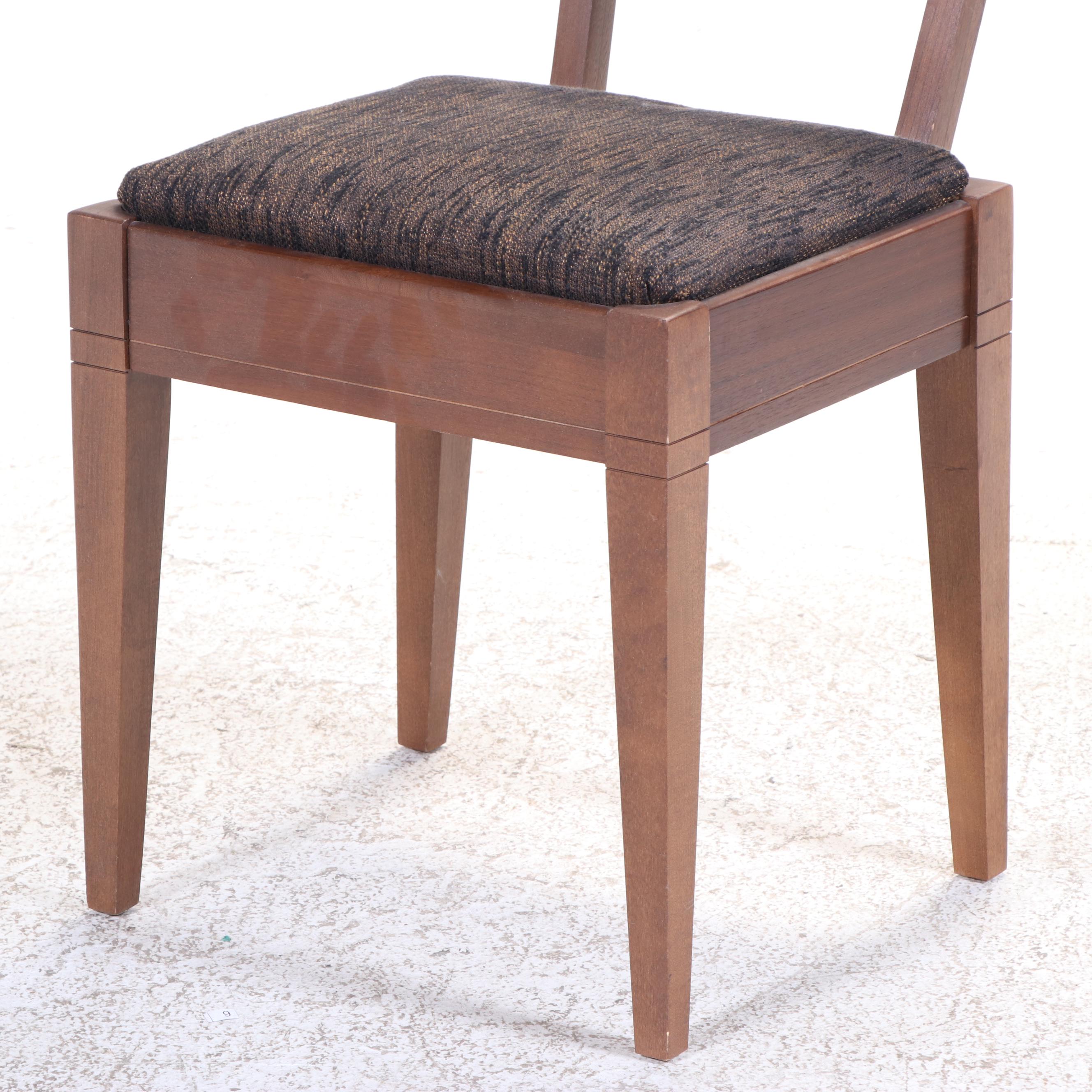 Mid Century Modern Style Walnut Finish Sewing Machine Table and Chair