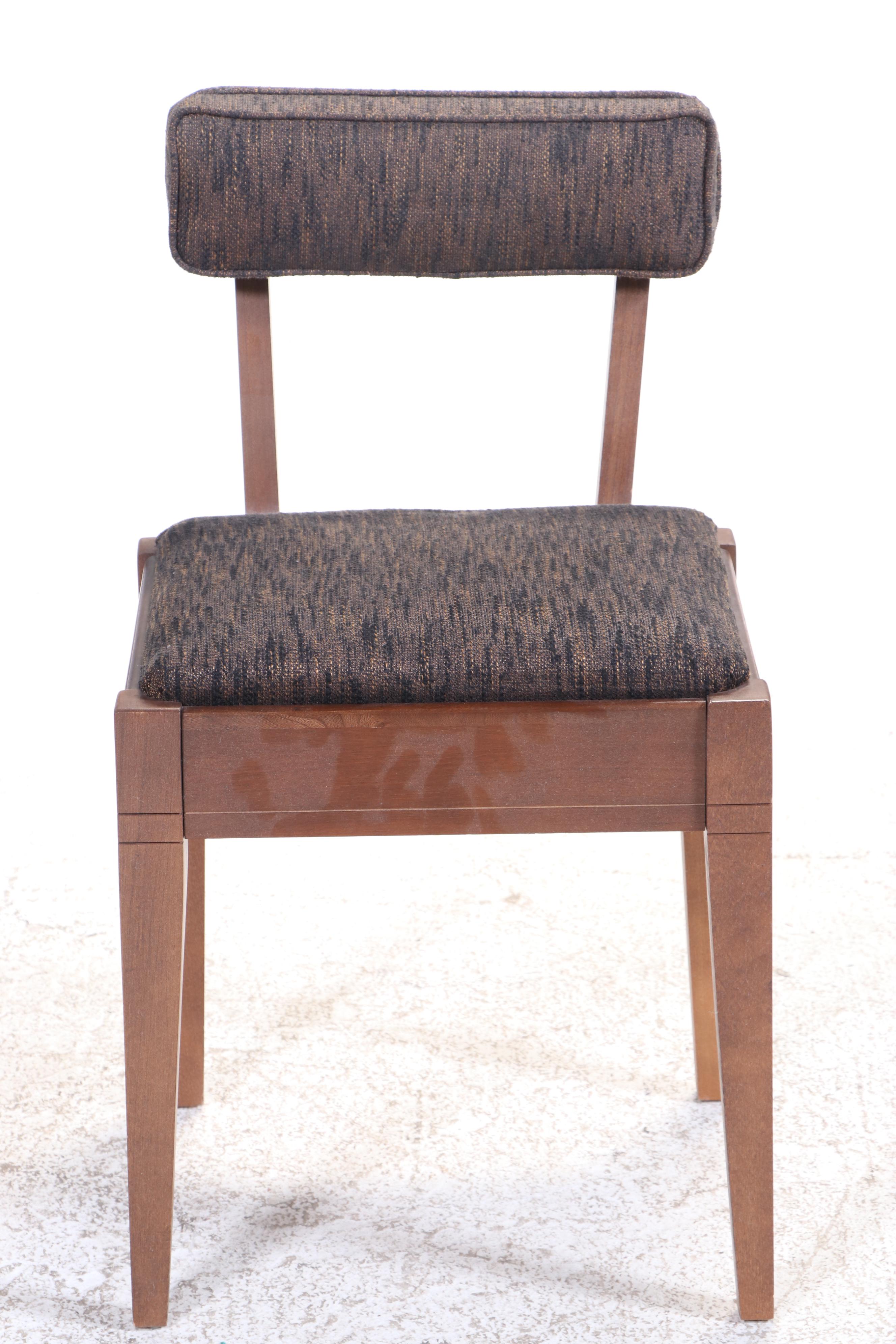 Mid Century Modern Style Walnut Finish Sewing Machine Table and Chair