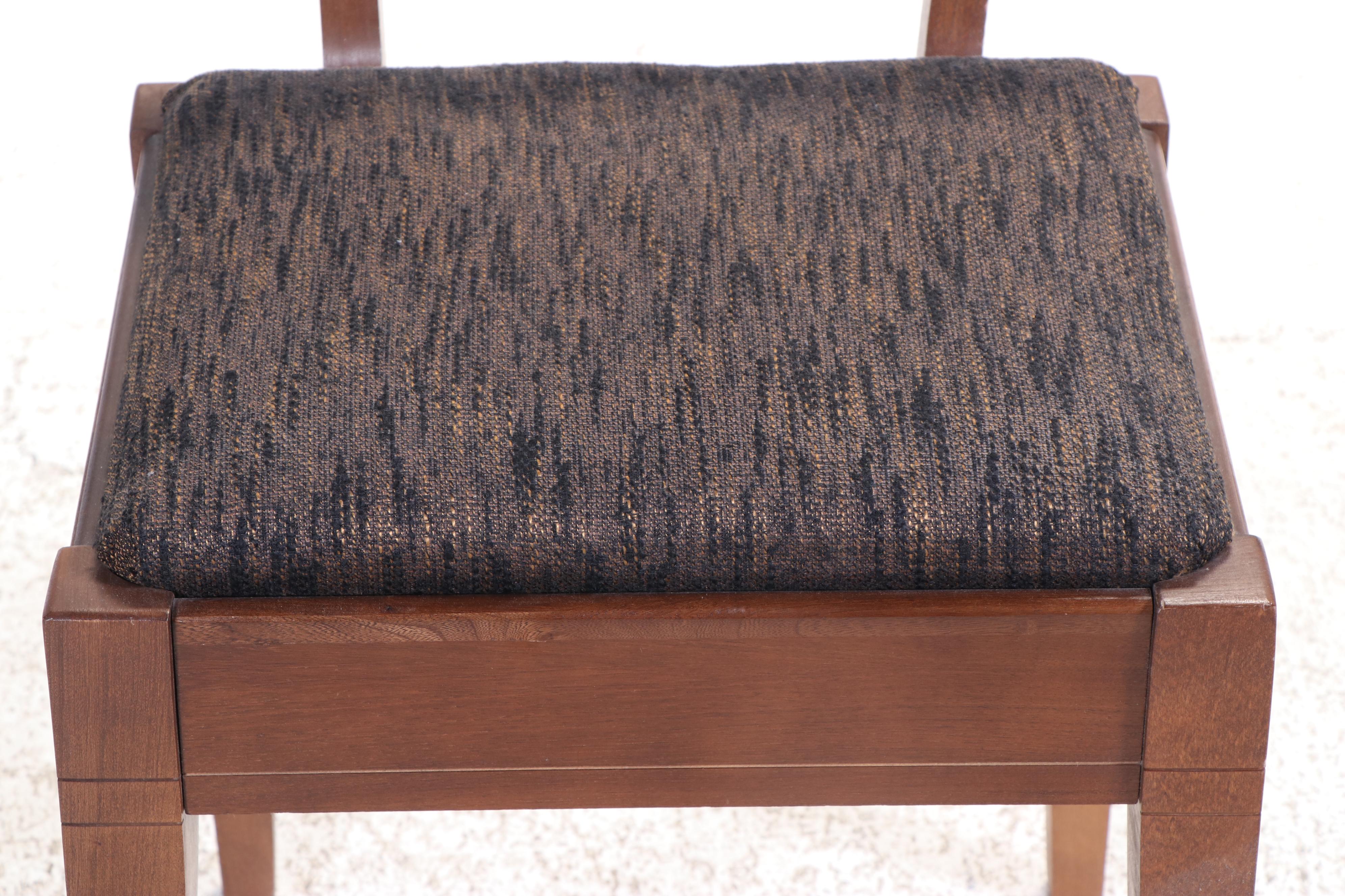 Mid Century Modern Style Walnut Finish Sewing Machine Table and Chair