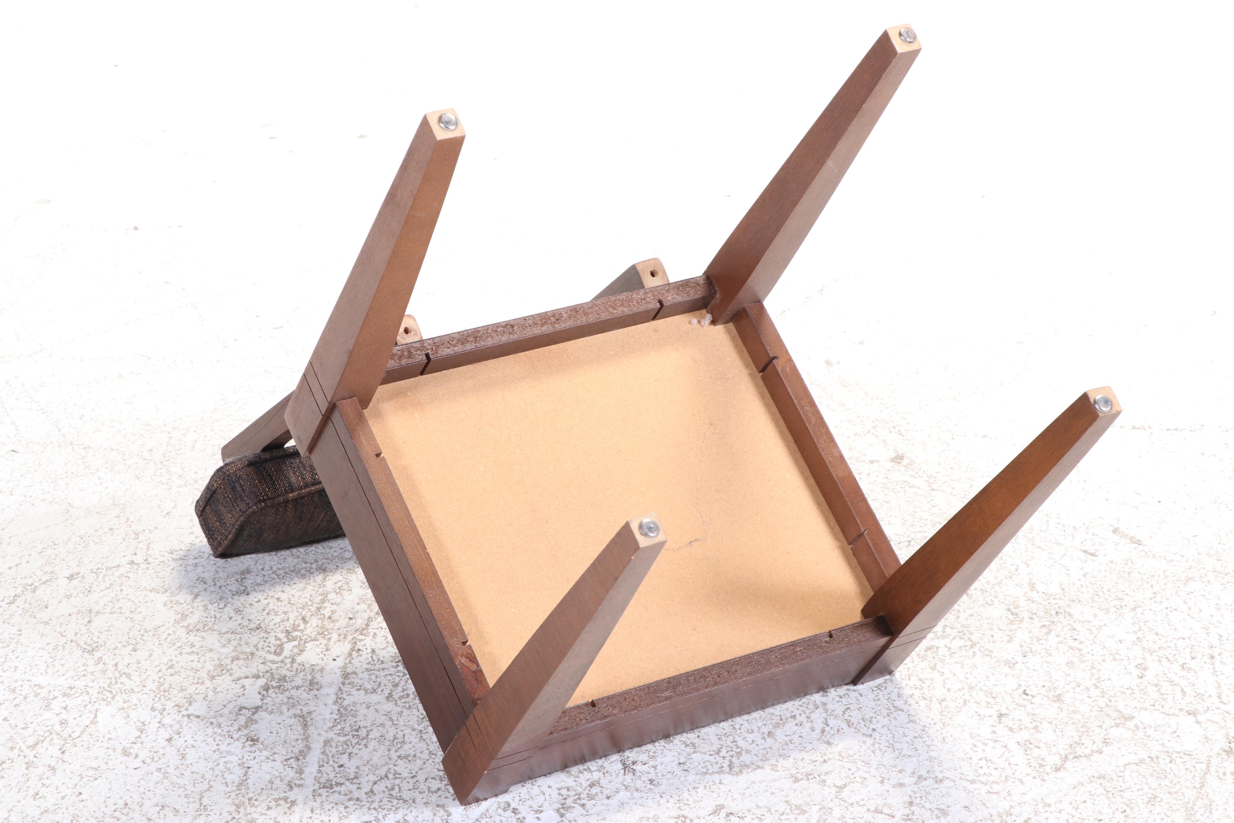 Mid Century Modern Style Walnut Finish Sewing Machine Table and Chair