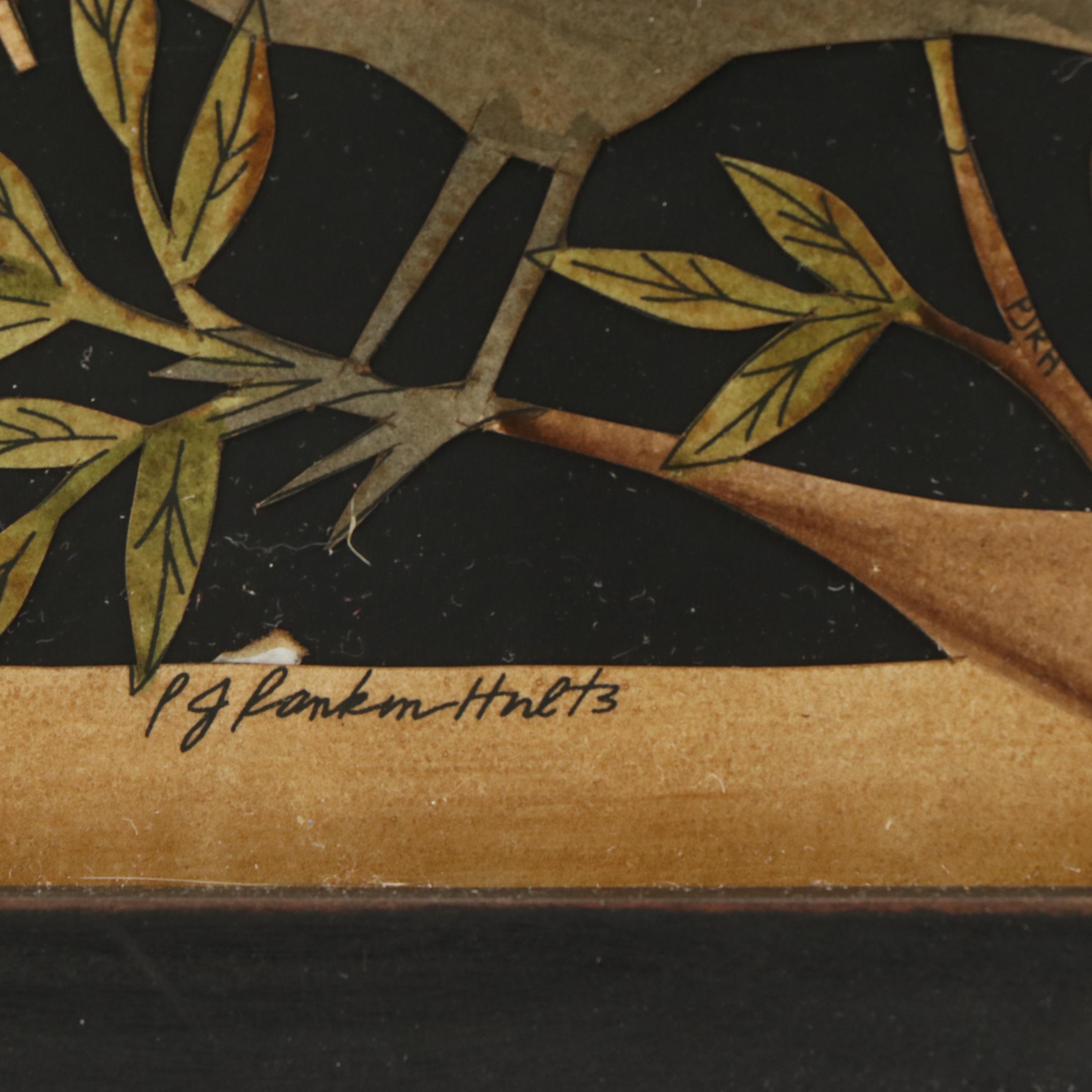 Pam J. Rankin Hults Hand-Colored Paper Cutting Folk Art