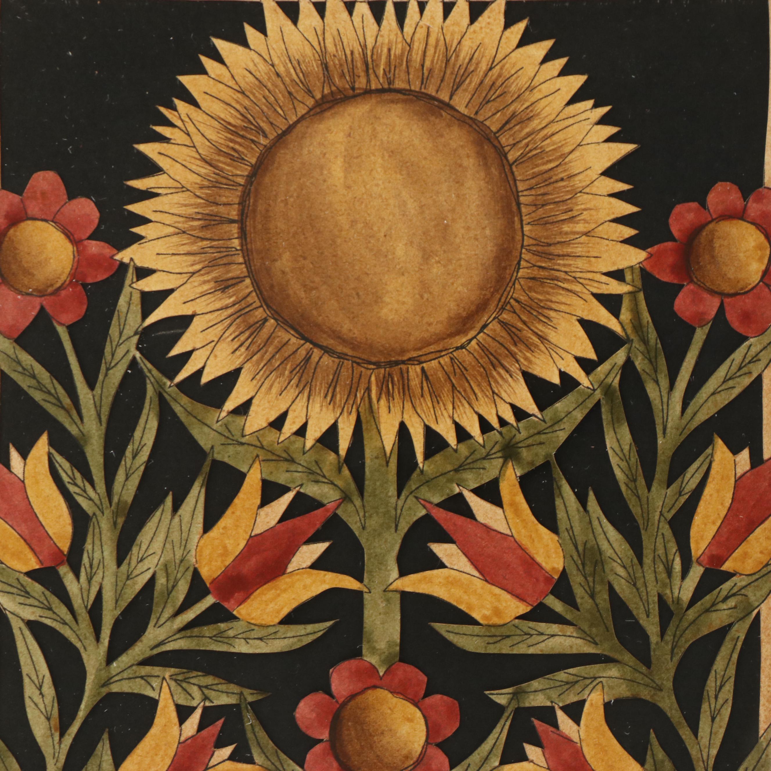 Pam J. Rankin Hults Hand-Colored Paper Cutting Folk Art