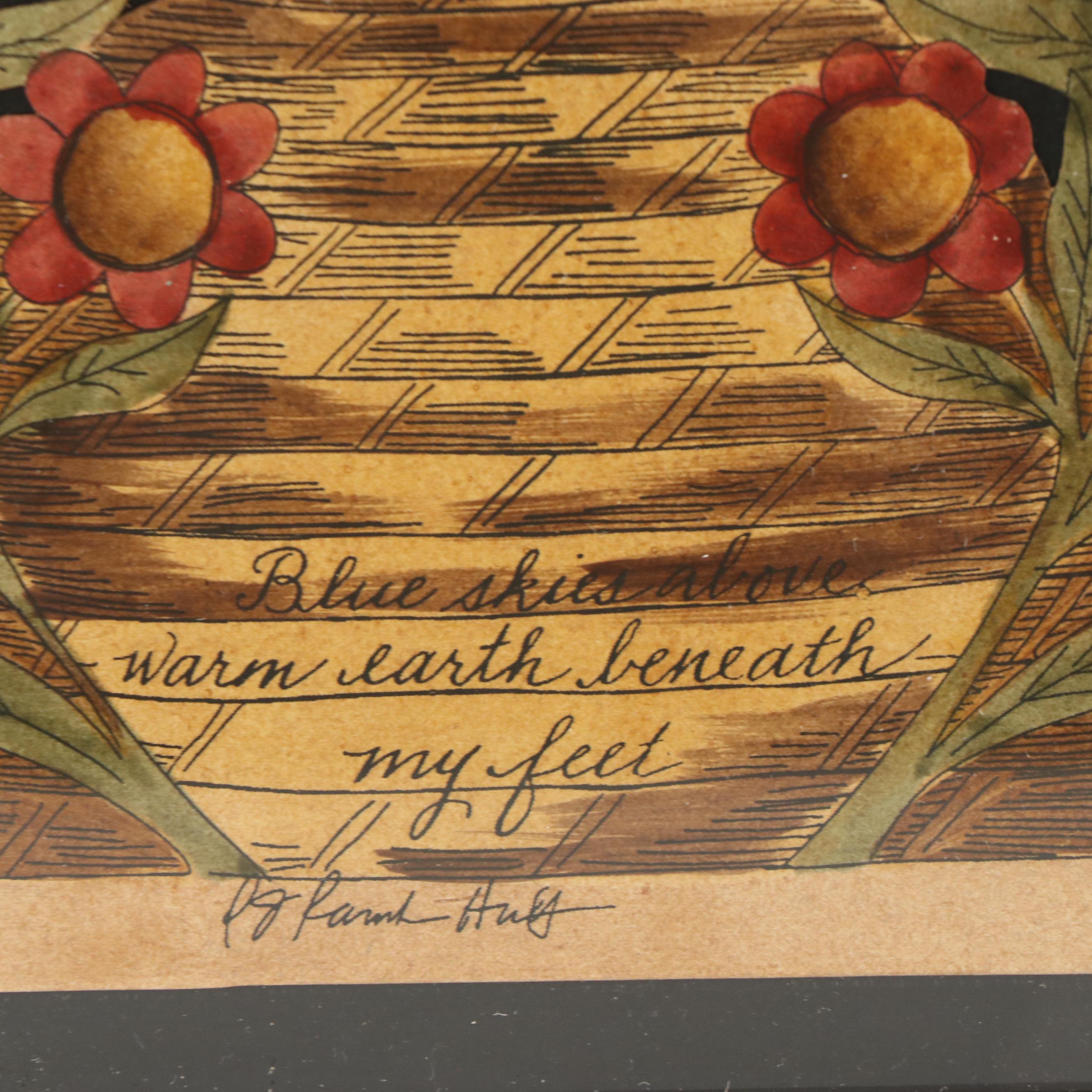 Pam J. Rankin Hults Hand-Colored Paper Cutting Folk Art