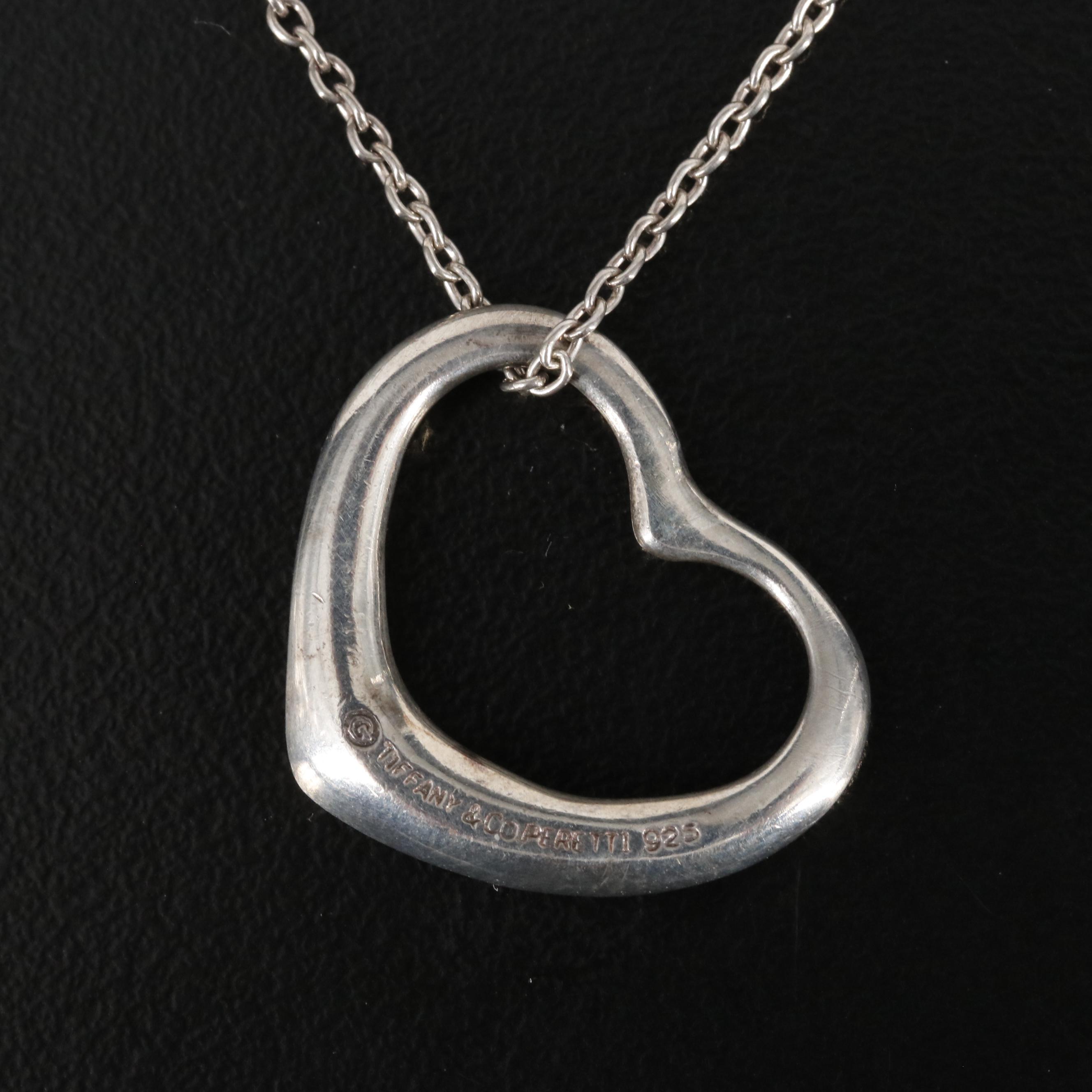 Elsa Peretti for Tiffany & Co. Sterling Open Heart Pendant Necklace