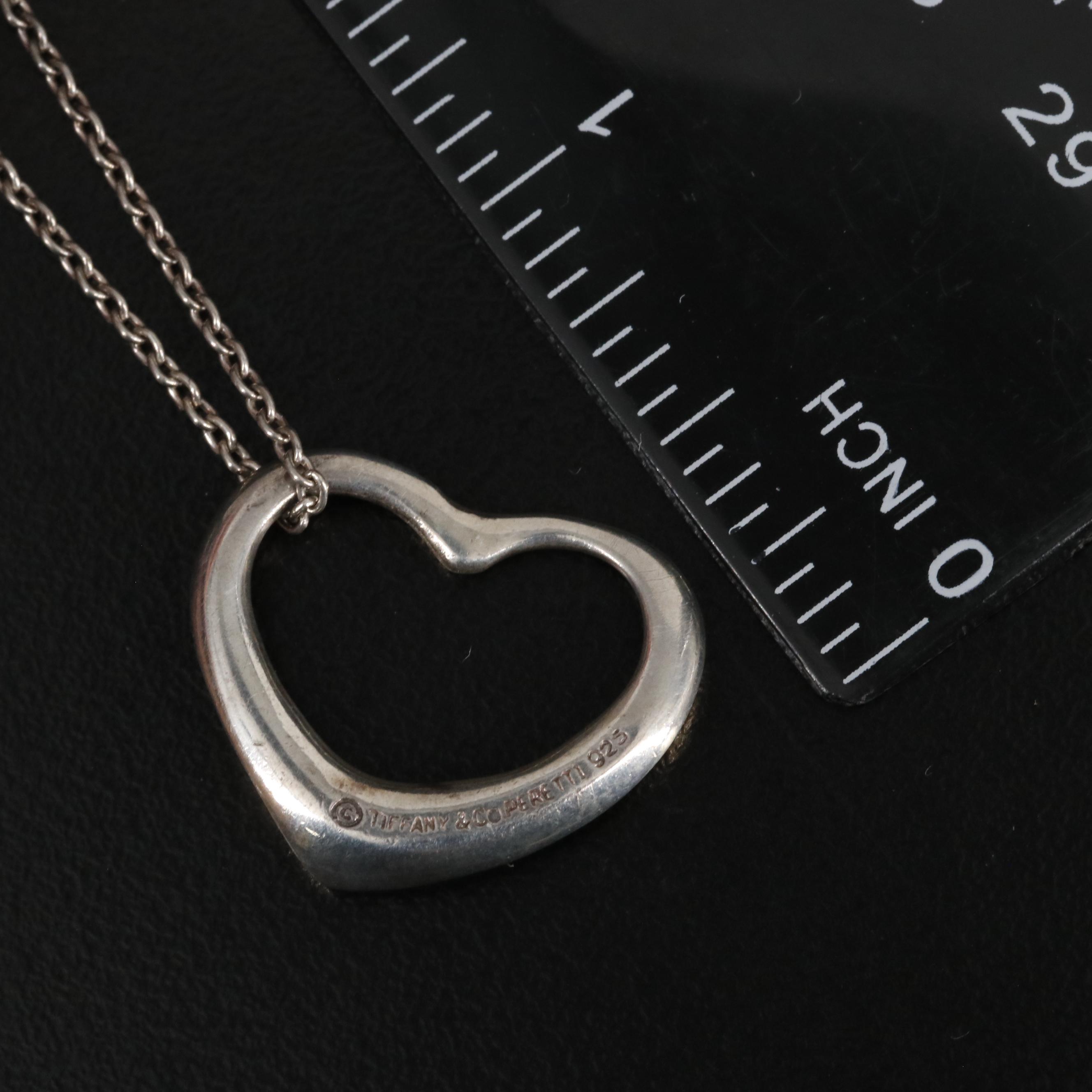 Elsa Peretti for Tiffany & Co. Sterling Open Heart Pendant Necklace