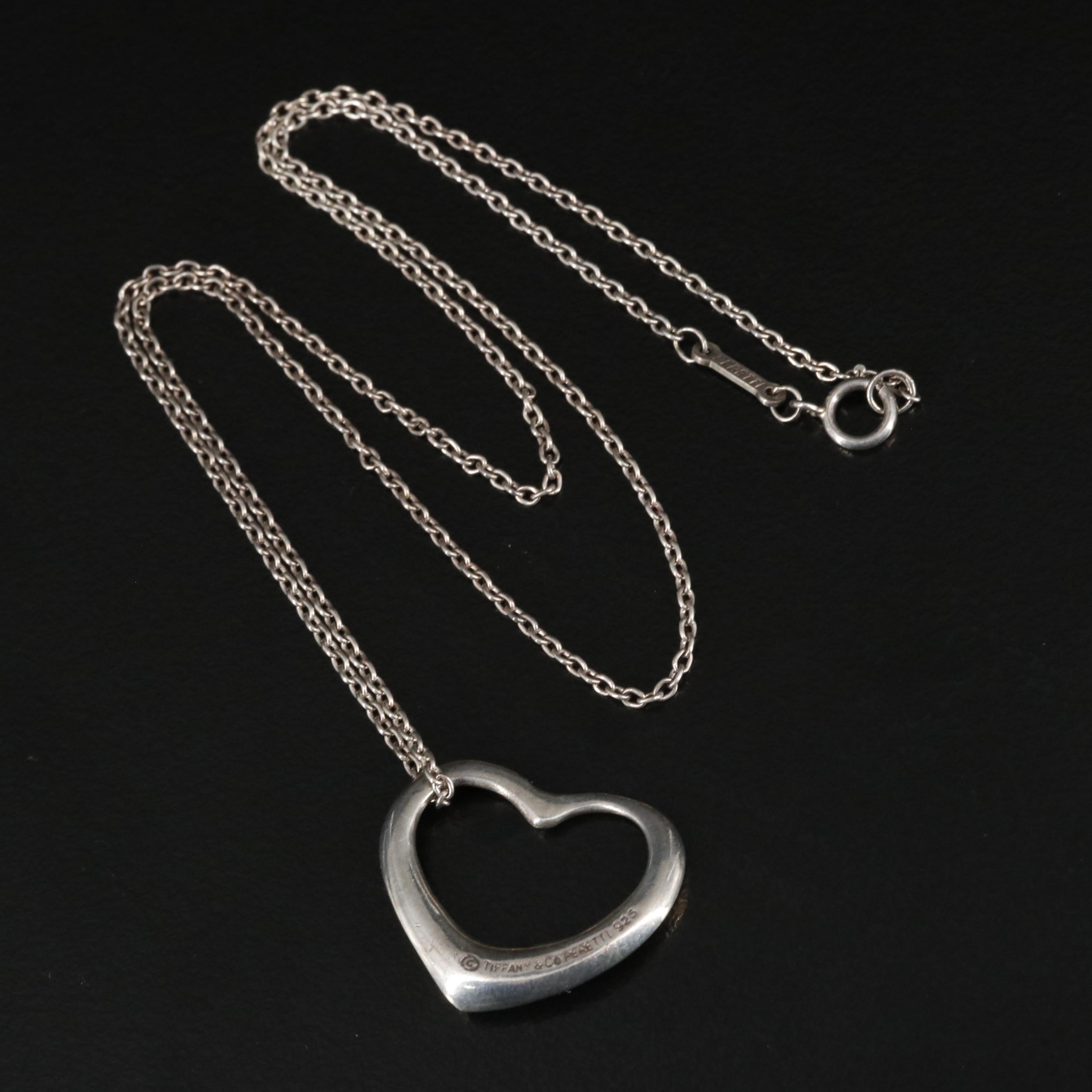Elsa Peretti for Tiffany & Co. Sterling Open Heart Pendant Necklace