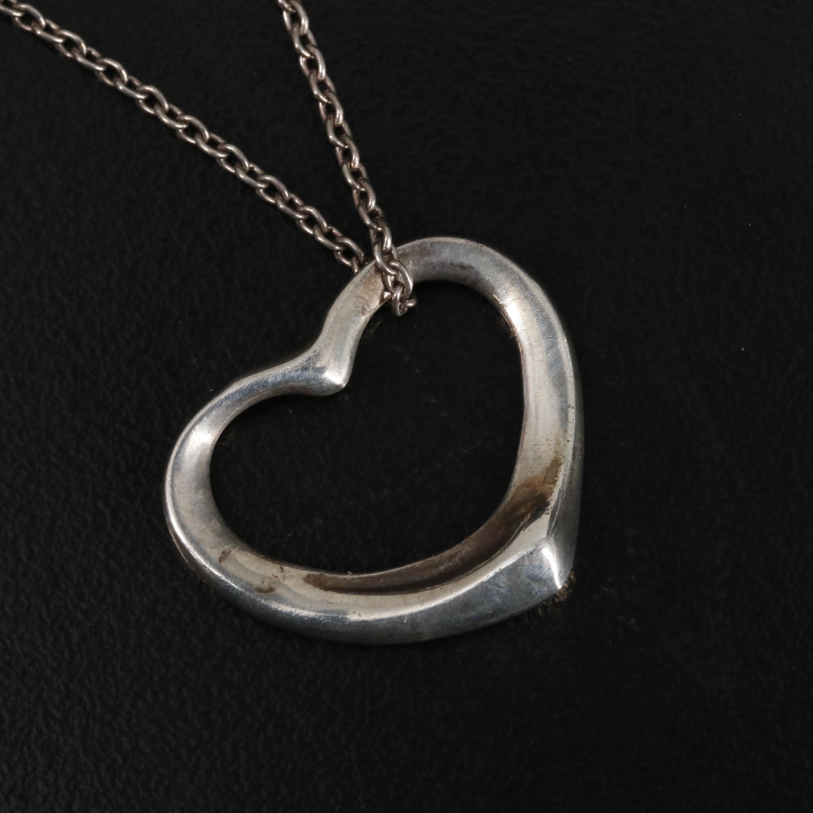 Elsa Peretti for Tiffany & Co. Sterling Open Heart Pendant Necklace