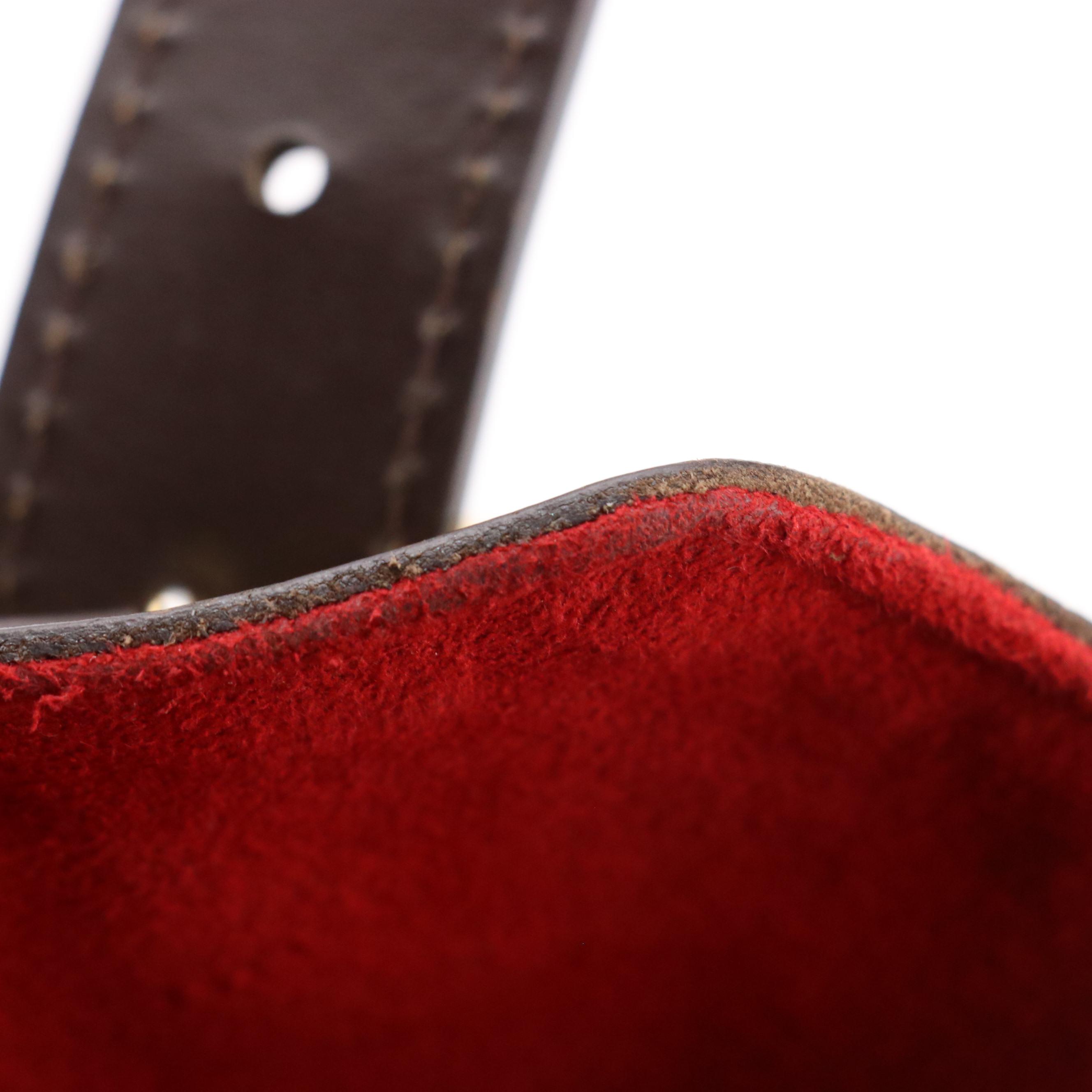 Louis Vuitton Sistina Shoulder Bag in Damier Ebene Canvas and Brown Leather