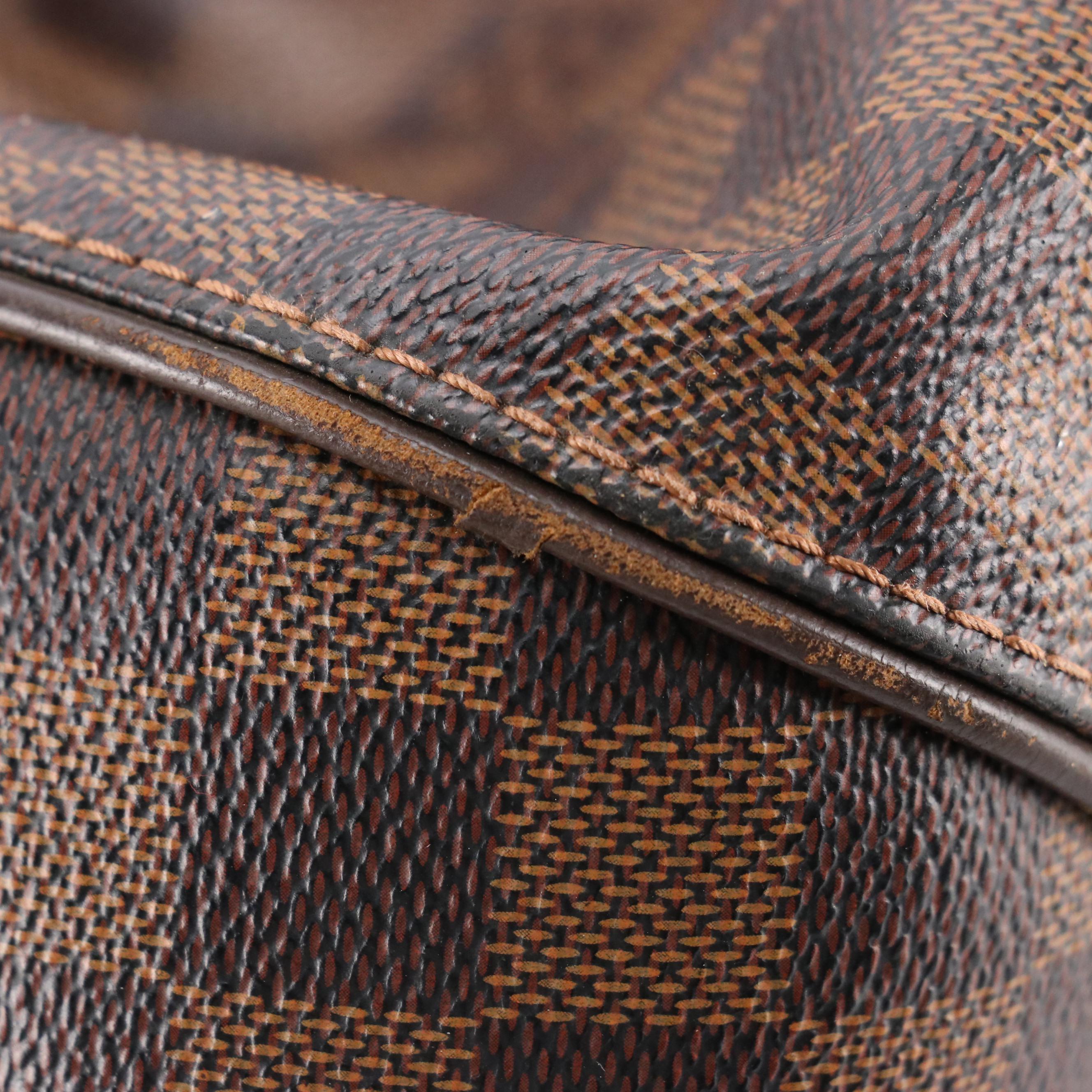 Louis Vuitton Sistina Shoulder Bag in Damier Ebene Canvas and Brown Leather