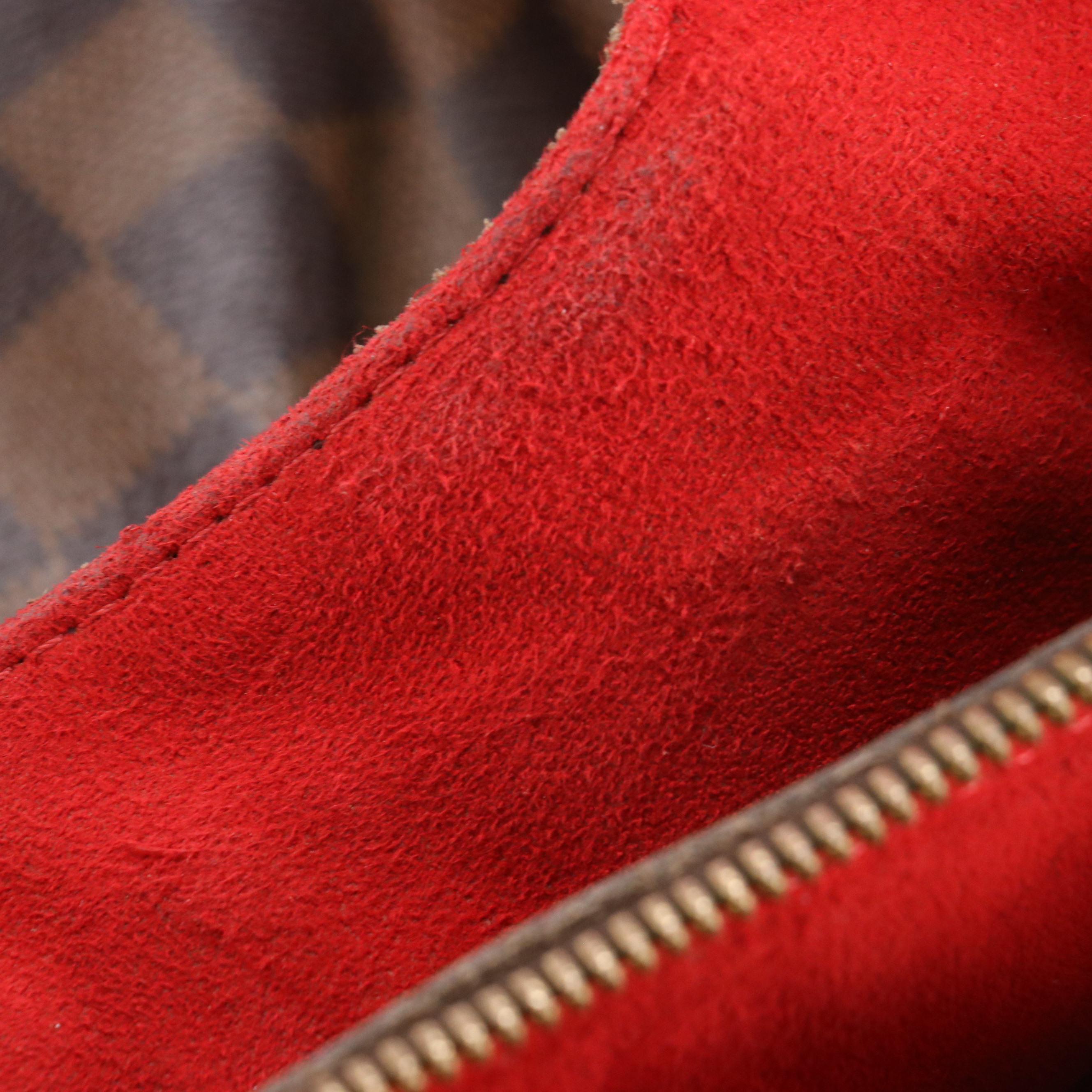 Louis Vuitton Sistina Shoulder Bag in Damier Ebene Canvas and Brown Leather