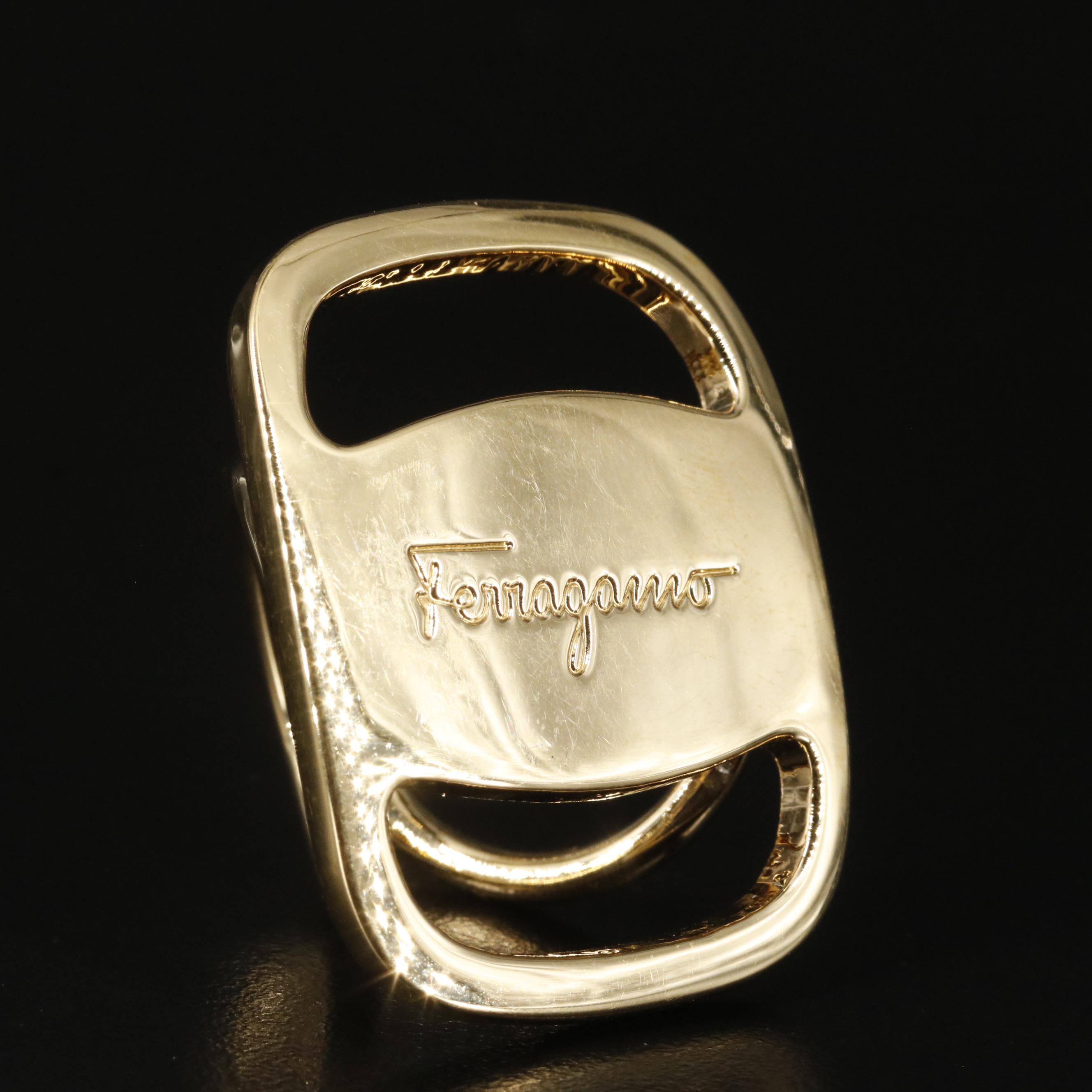 Salvatore Ferragamo Signature Scarf Ring with Box