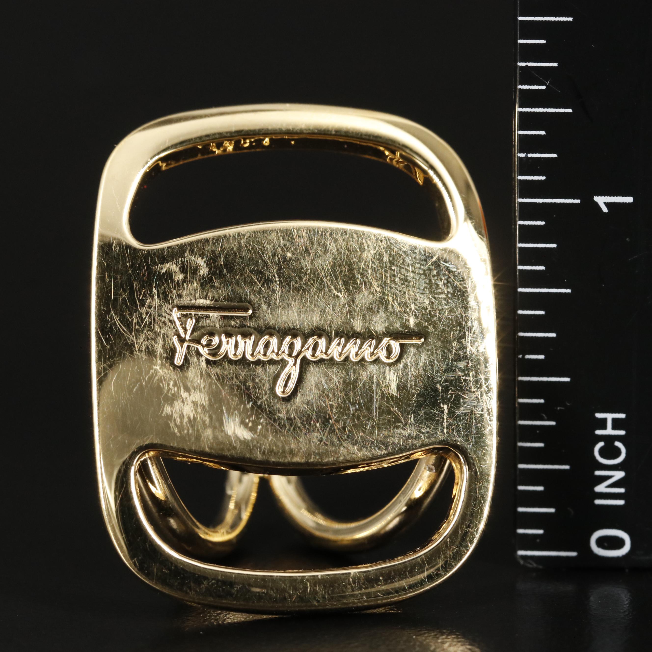 Salvatore Ferragamo Signature Scarf Ring with Box