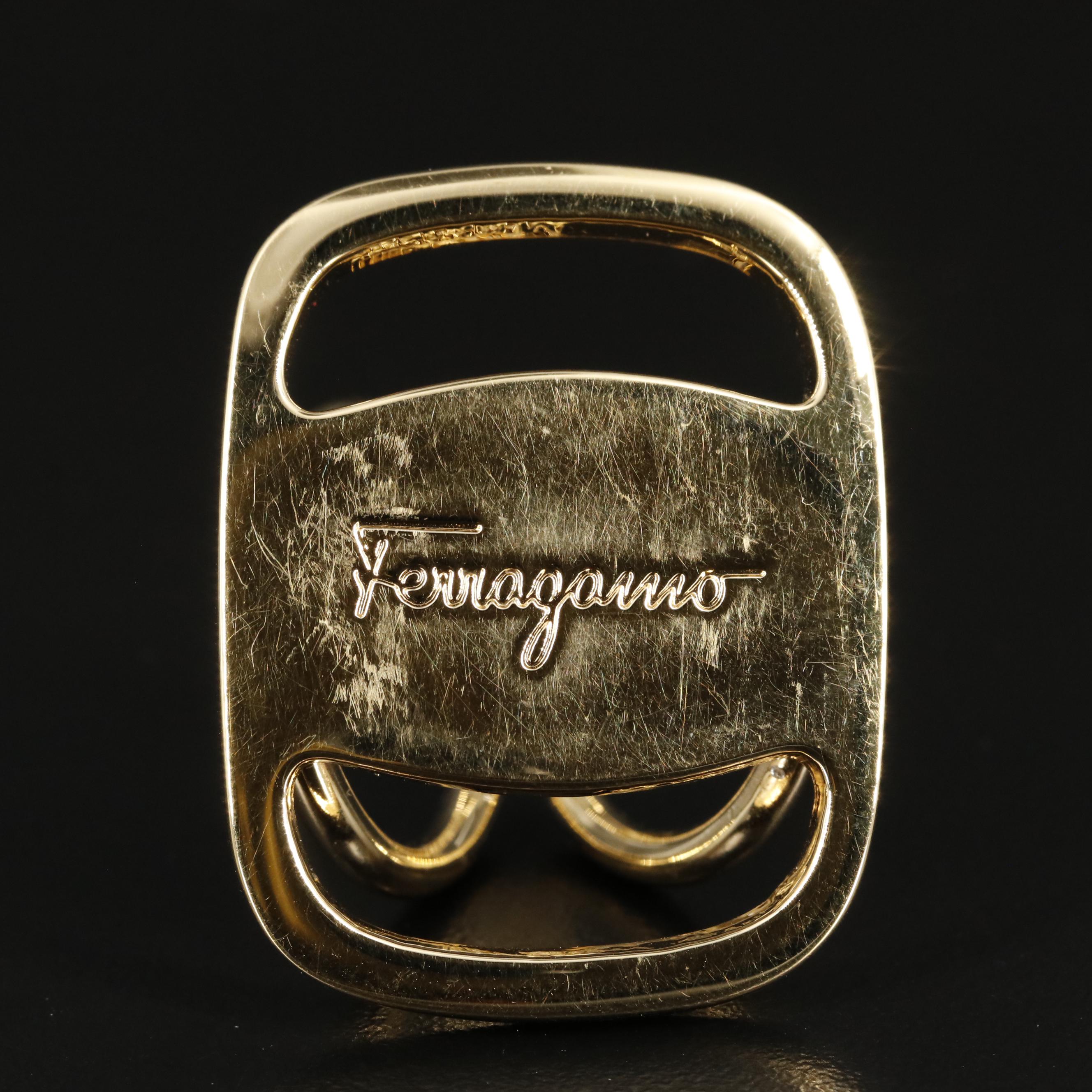 Salvatore Ferragamo Signature Scarf Ring with Box