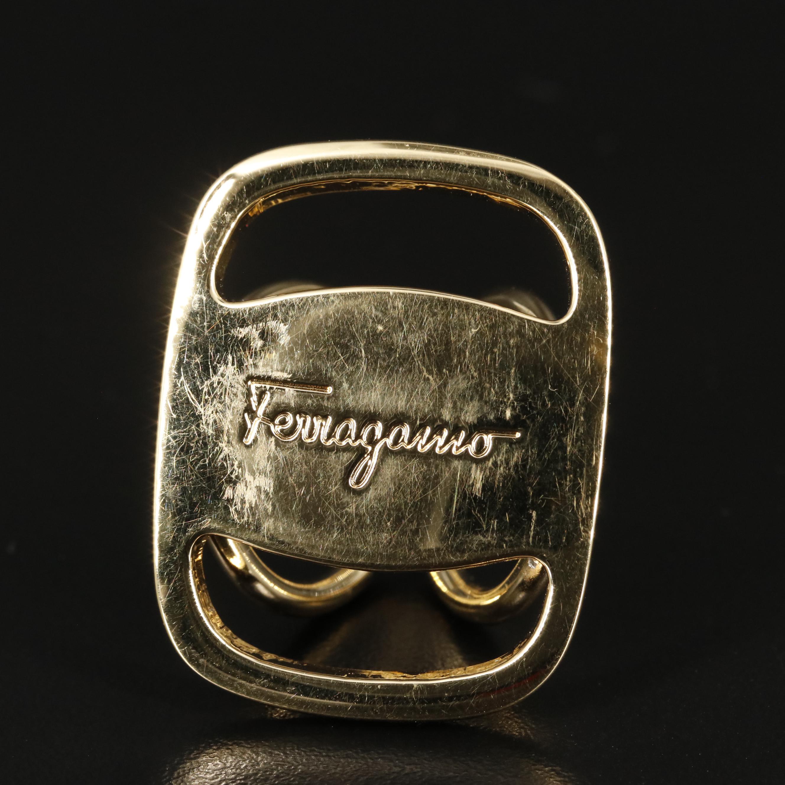 Salvatore Ferragamo Signature Scarf Ring with Box