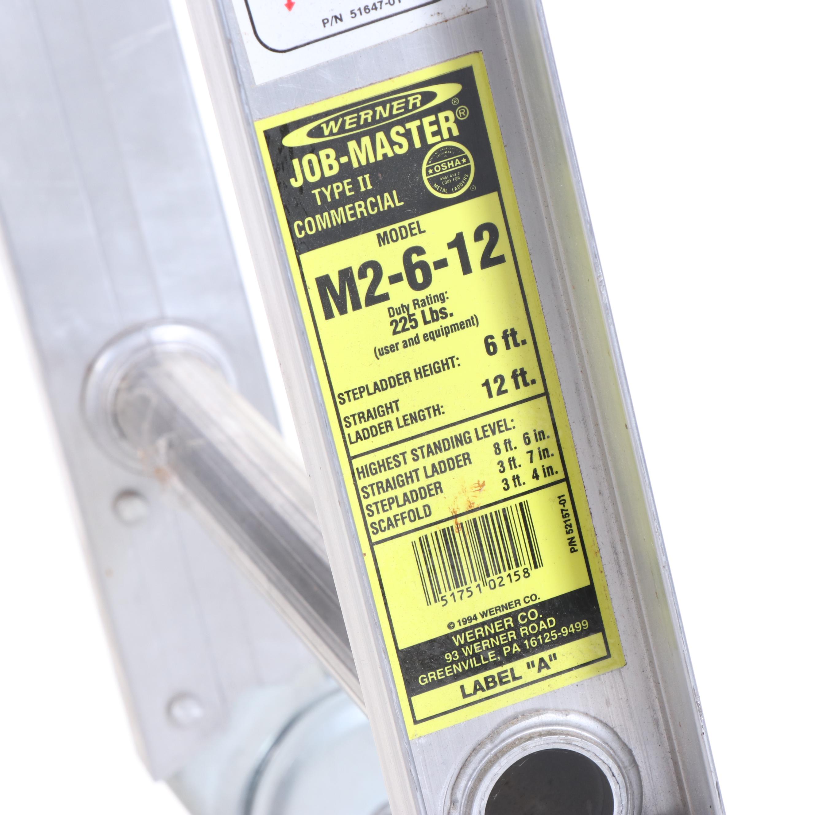 Werner M2-6-12 Job-Master Type II Aluminum Ladder