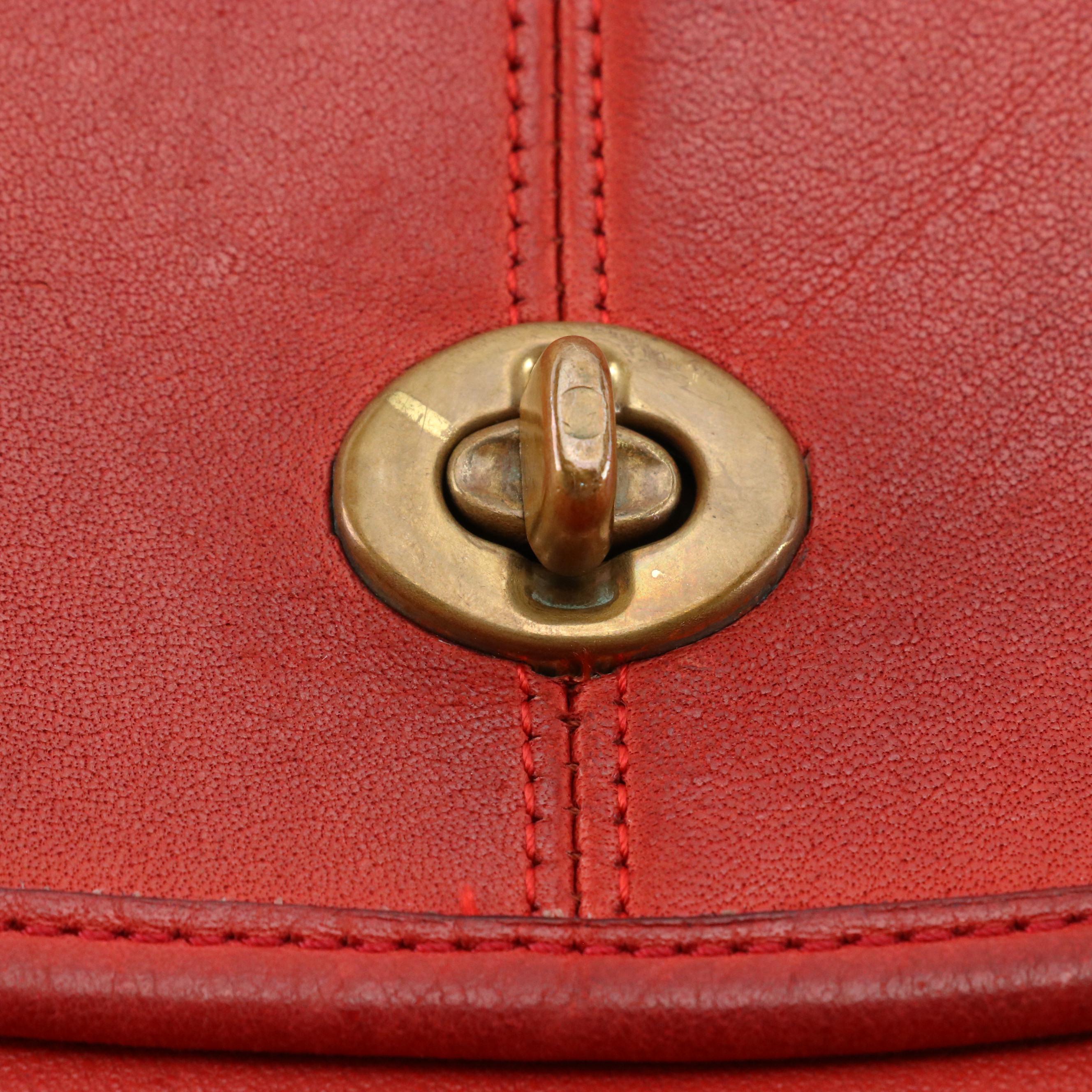 Coach Saddle Bag in Red Glove-Tanned Cowhide, Made in NYC, 1970s